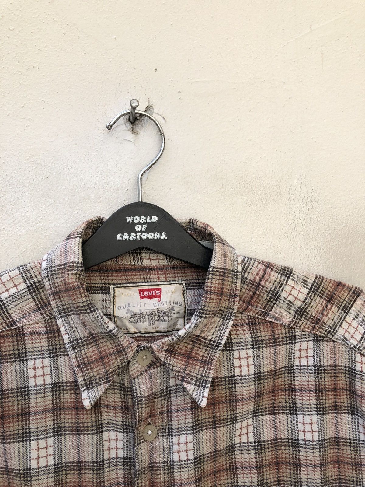 Levi's VTG 90s Levi’s Checks Short Sleeve Oversized Flannel Shirt Size US L / EU 52-54 / 3 - 4 Thumbnail