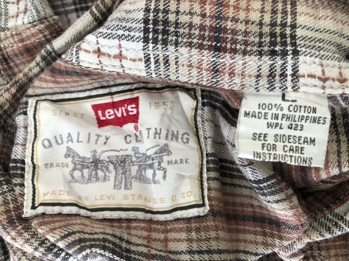 Levi's VTG 90s Levi’s Checks Short Sleeve Oversized Flannel Shirt Size US L / EU 52-54 / 3 - 15 Thumbnail