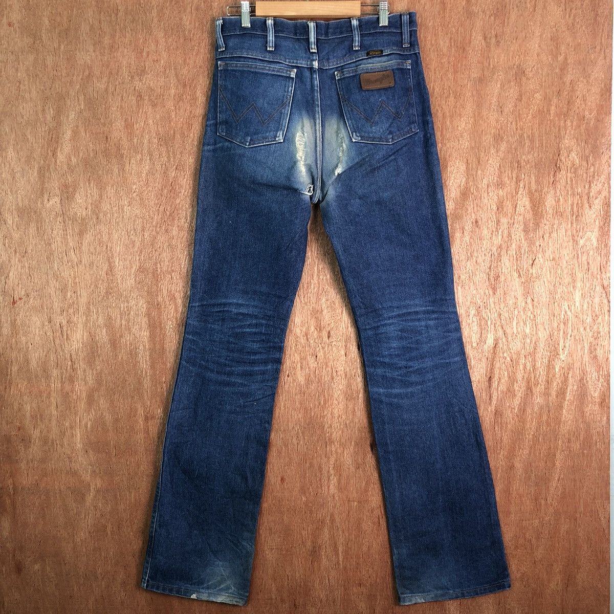 Vintage DLL Wrangler Blue distressed Denim Jeans Pants #200 Size US 30 / EU 46 - 6 Thumbnail