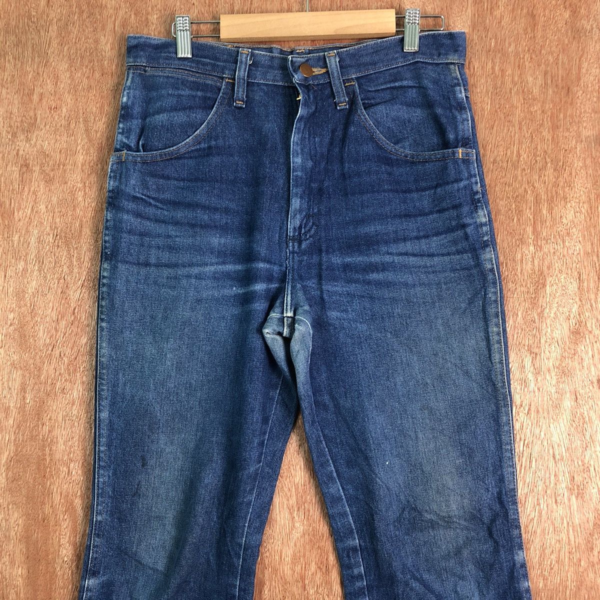 Vintage DLL Wrangler Blue distressed Denim Jeans Pants #200 Size US 30 / EU 46 - 2 Thumbnail