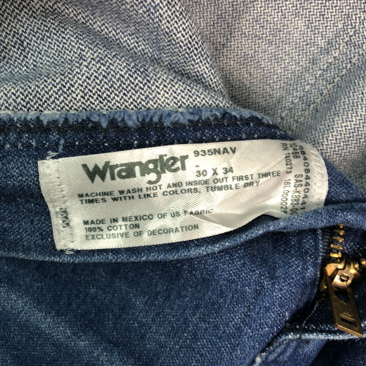 Vintage DLL Wrangler Blue distressed Denim Jeans Pants #200 Size US 30 / EU 46 - 11 Thumbnail