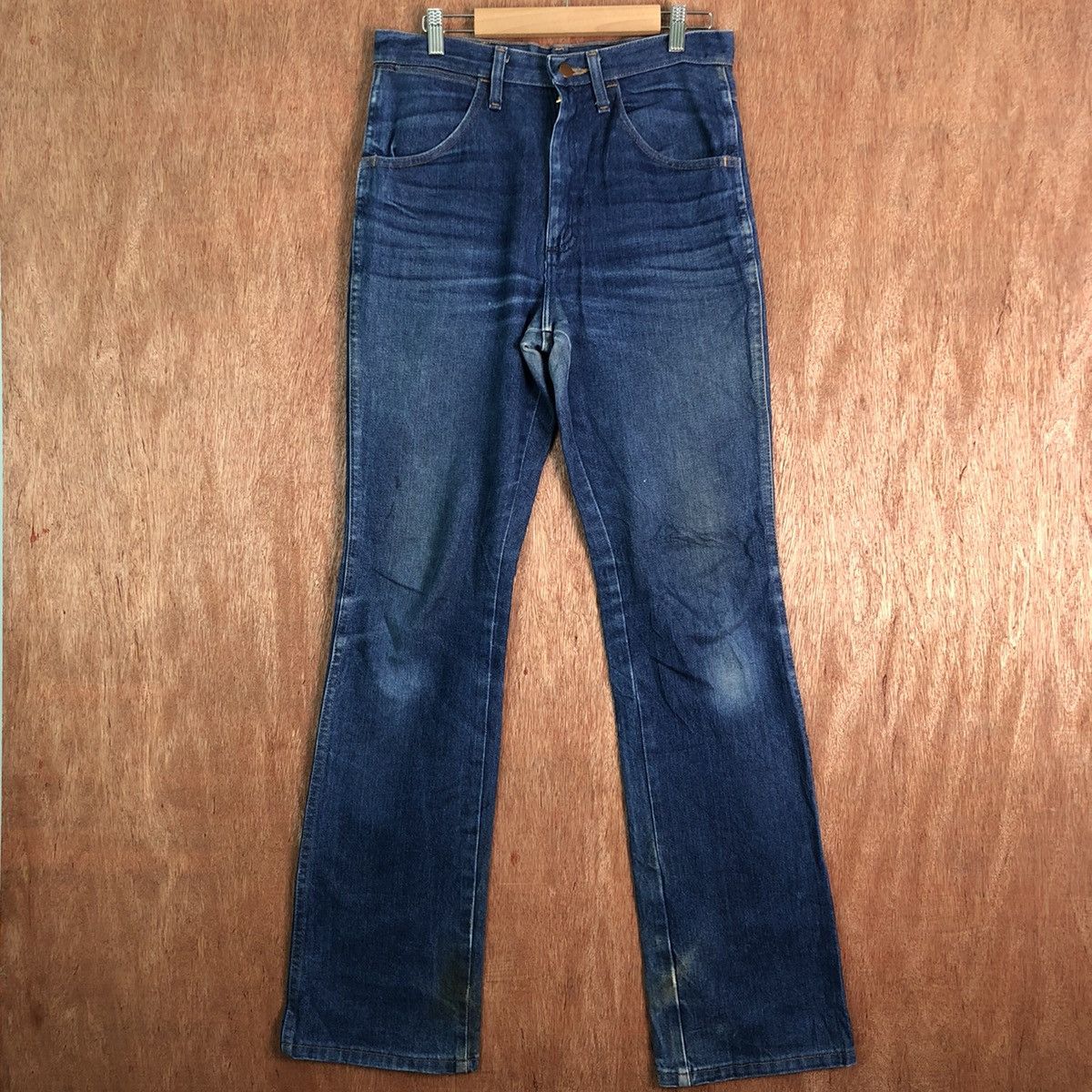Vintage DLL Wrangler Blue distressed Denim Jeans Pants #200 Size US 30 / EU 46 - 1 Thumbnail
