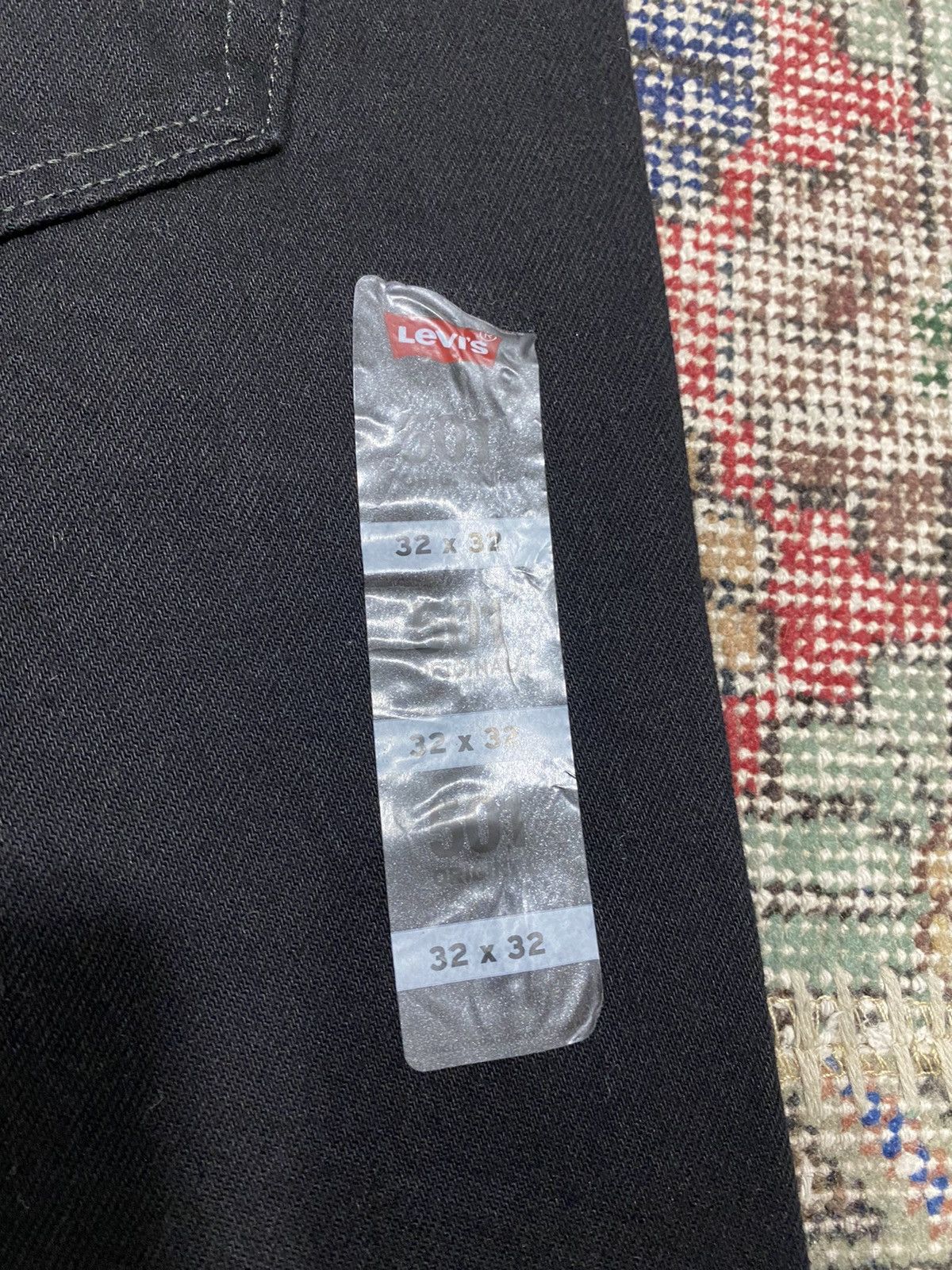 Warren Lotas Warren Lotas Levis 501 Logo Barbed Wire Black Denim Jeans Size US 32 / EU 48 - 9 Thumbnail