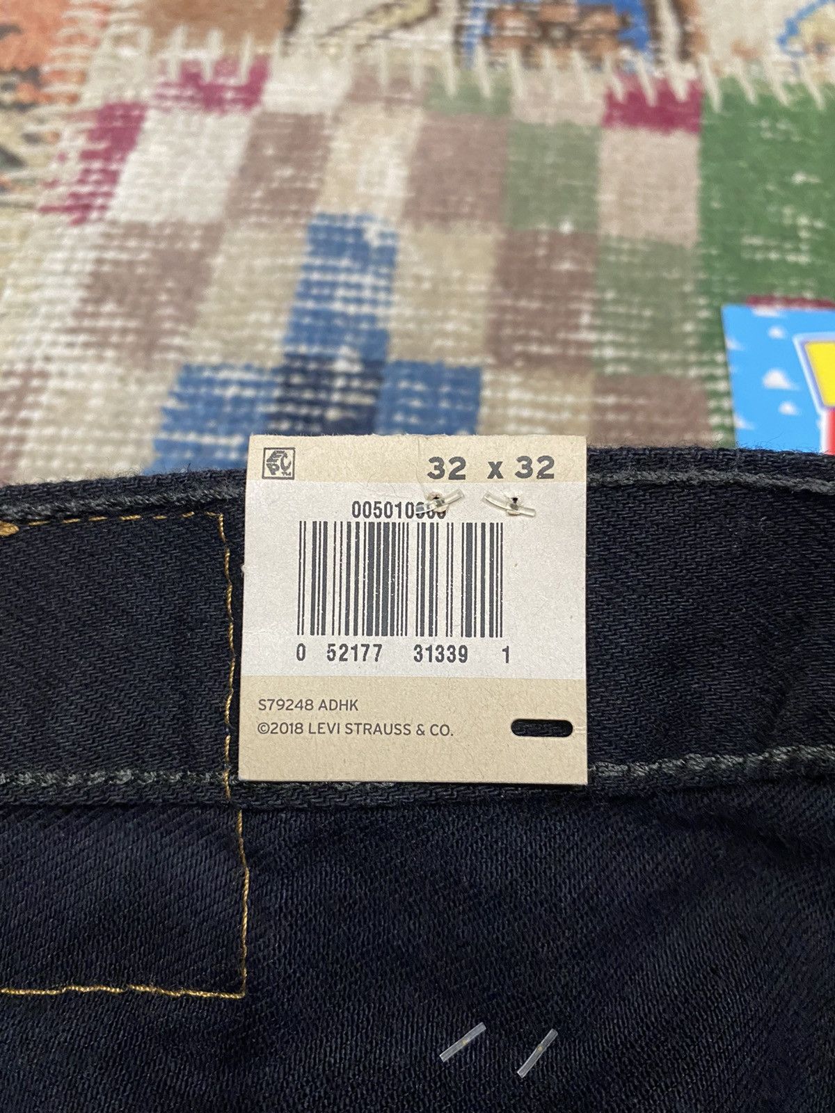 Warren Lotas Warren Lotas Levis 501 Logo Barbed Wire Black Denim Jeans Size US 32 / EU 48 - 6 Thumbnail