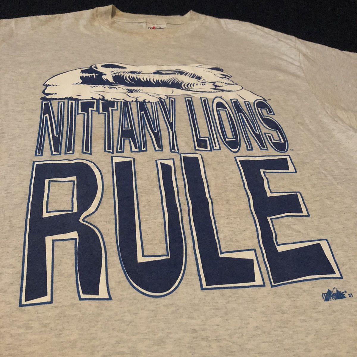 Vintage Vintage 90s Penn St Nittany Lions Rule Graphic Tee Majestic Size US XXL / EU 58 / 5 - 2 Thumbnail