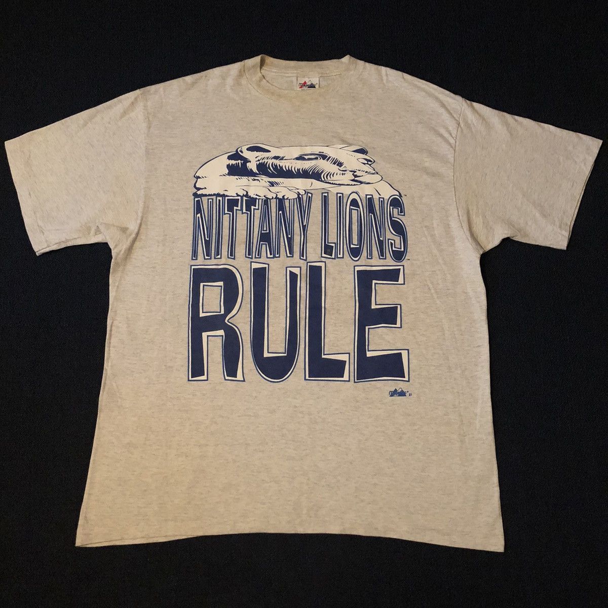 Vintage Vintage 90s Penn St Nittany Lions Rule Graphic Tee Majestic Size US XXL / EU 58 / 5 - 1 Thumbnail
