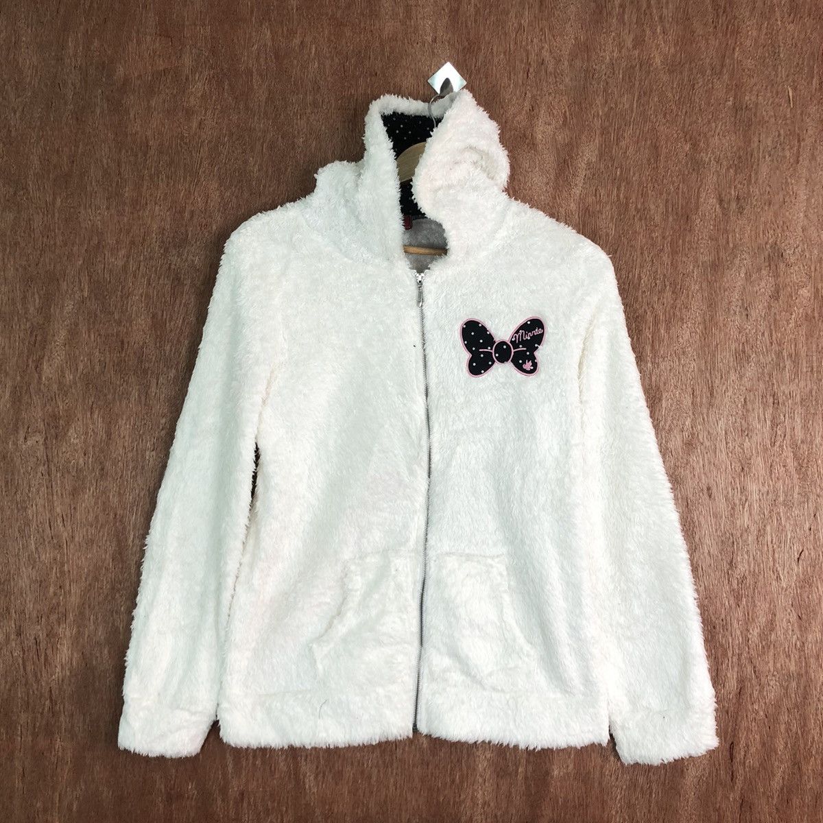 Disney White Mohair Knit shag shaggy Sweater #c423