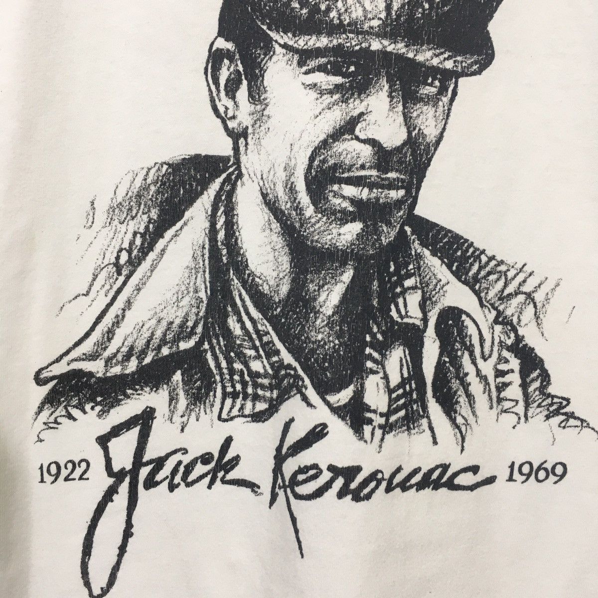 Vintage Vintage 90s Jack Kirouac American Novelist Poet Tshirt Size US XL / EU 56 / 4 - 5 Thumbnail
