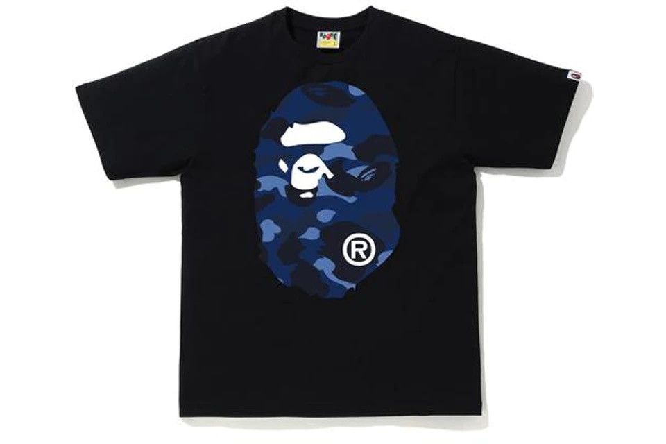 Bape BAPE Color Camo Big Ape Head T-Shirt Black/Navy Size US XXL / EU 58 / 5 - 2 Thumbnail
