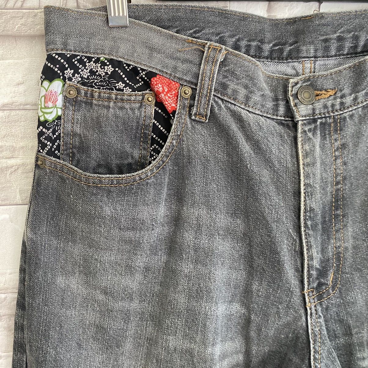 Karakuri Tamashii Japanese Traditional Denim Embroidery Fish Koi Cropped Jeans Size US 36 / EU 52 - 7 Thumbnail