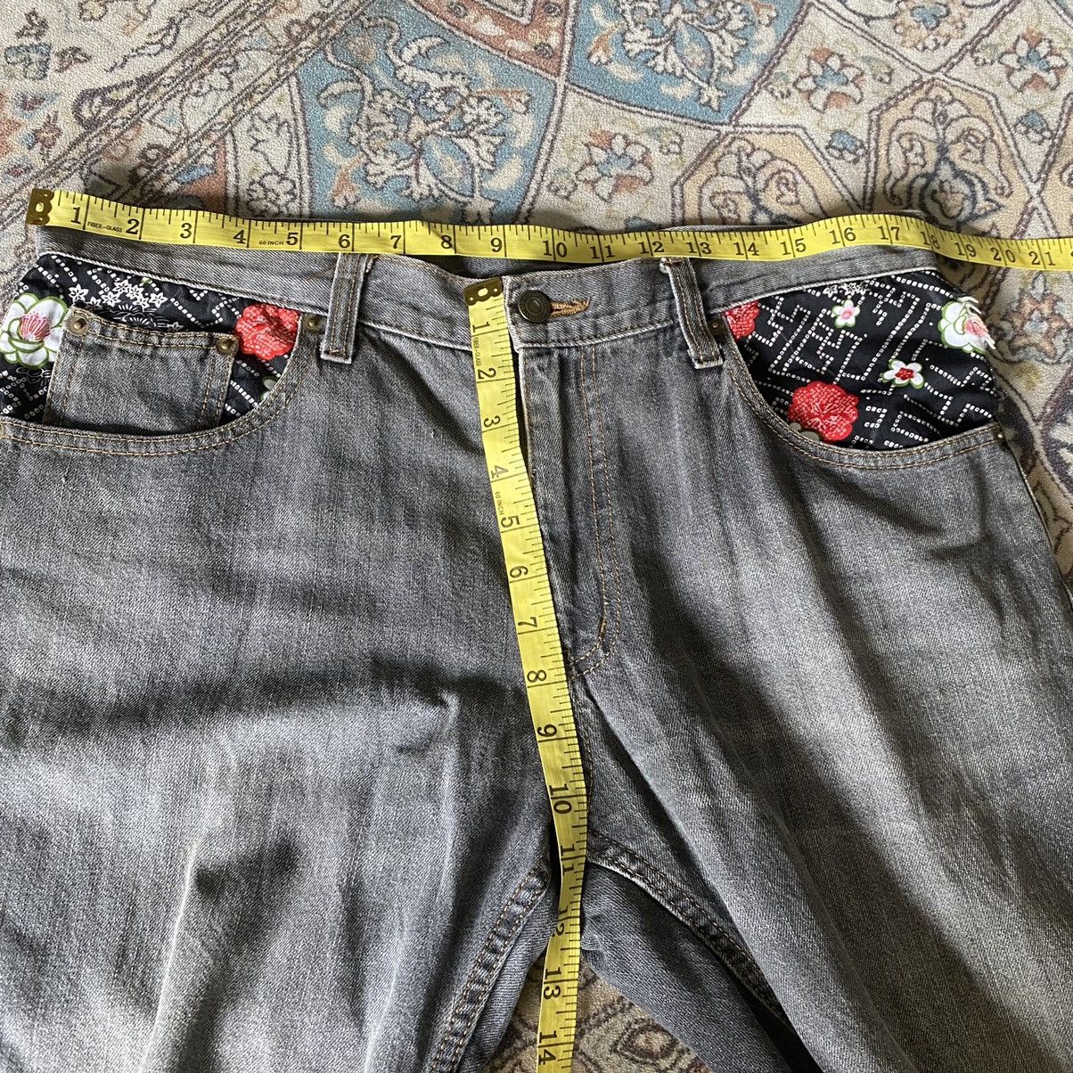 Karakuri Tamashii Japanese Traditional Denim Embroidery Fish Koi Cropped Jeans Size US 36 / EU 52 - 18 Thumbnail