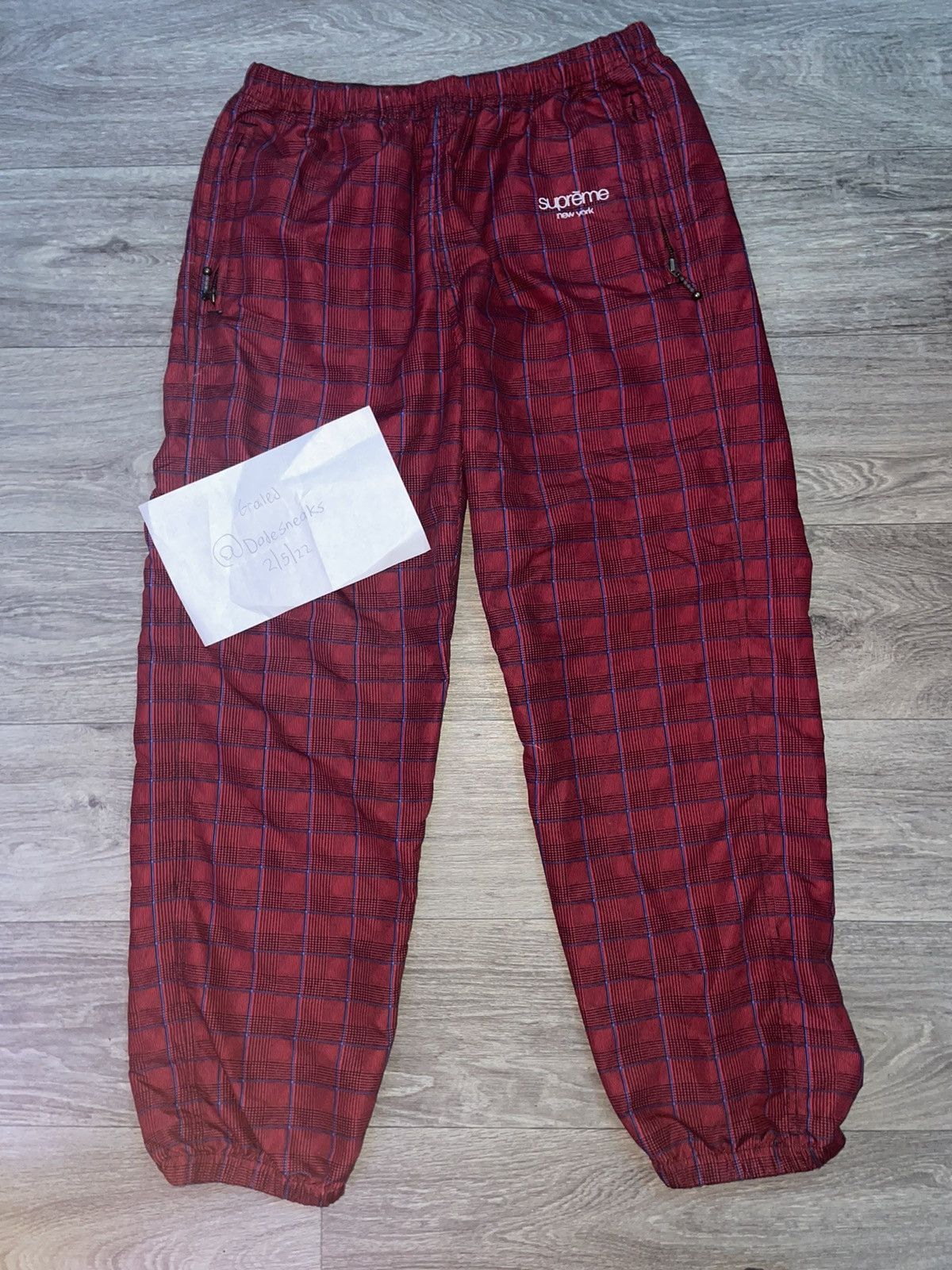 Supreme track pant Red Gren Plaid Bottoms