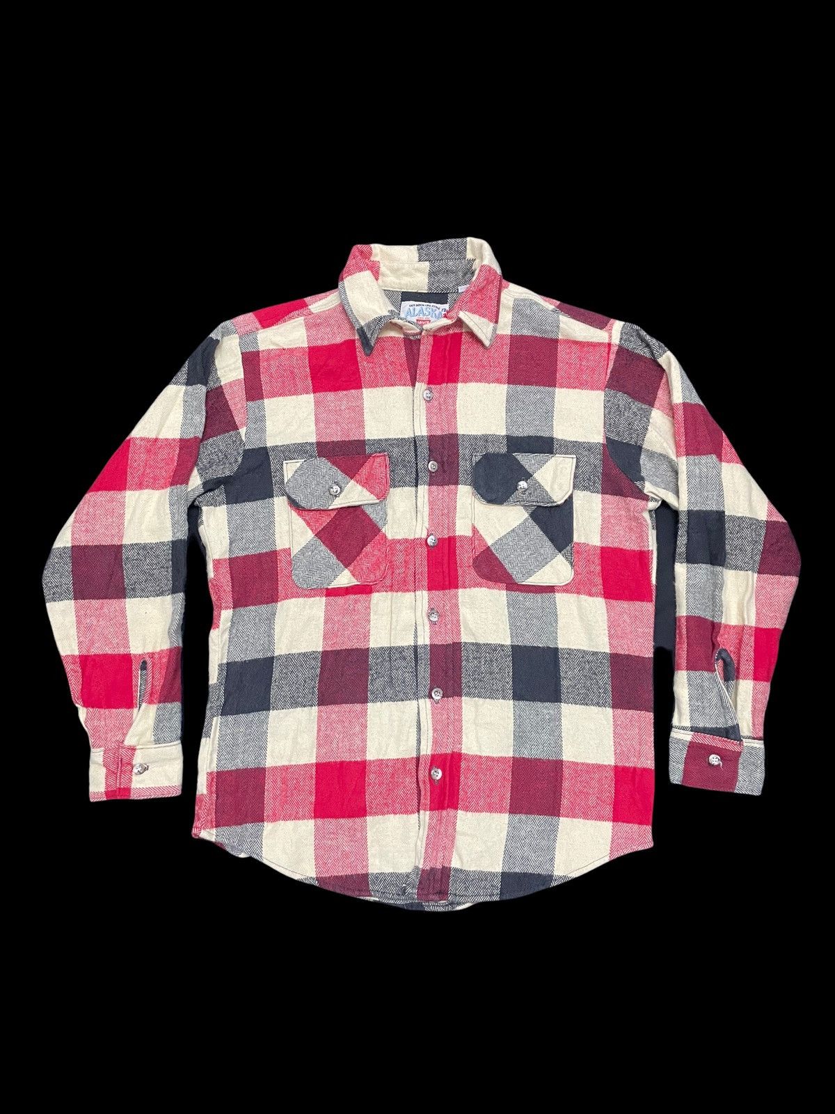 Vtg 90's LEVI'S Alaska Herringbone Thick Flannel Shirt M