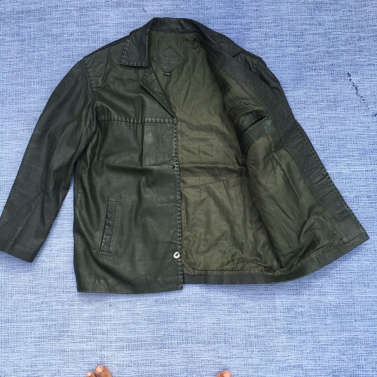 Vintage 80s fiker leather craft jacket Size US XL / EU 56 / 4 - 5 Thumbnail