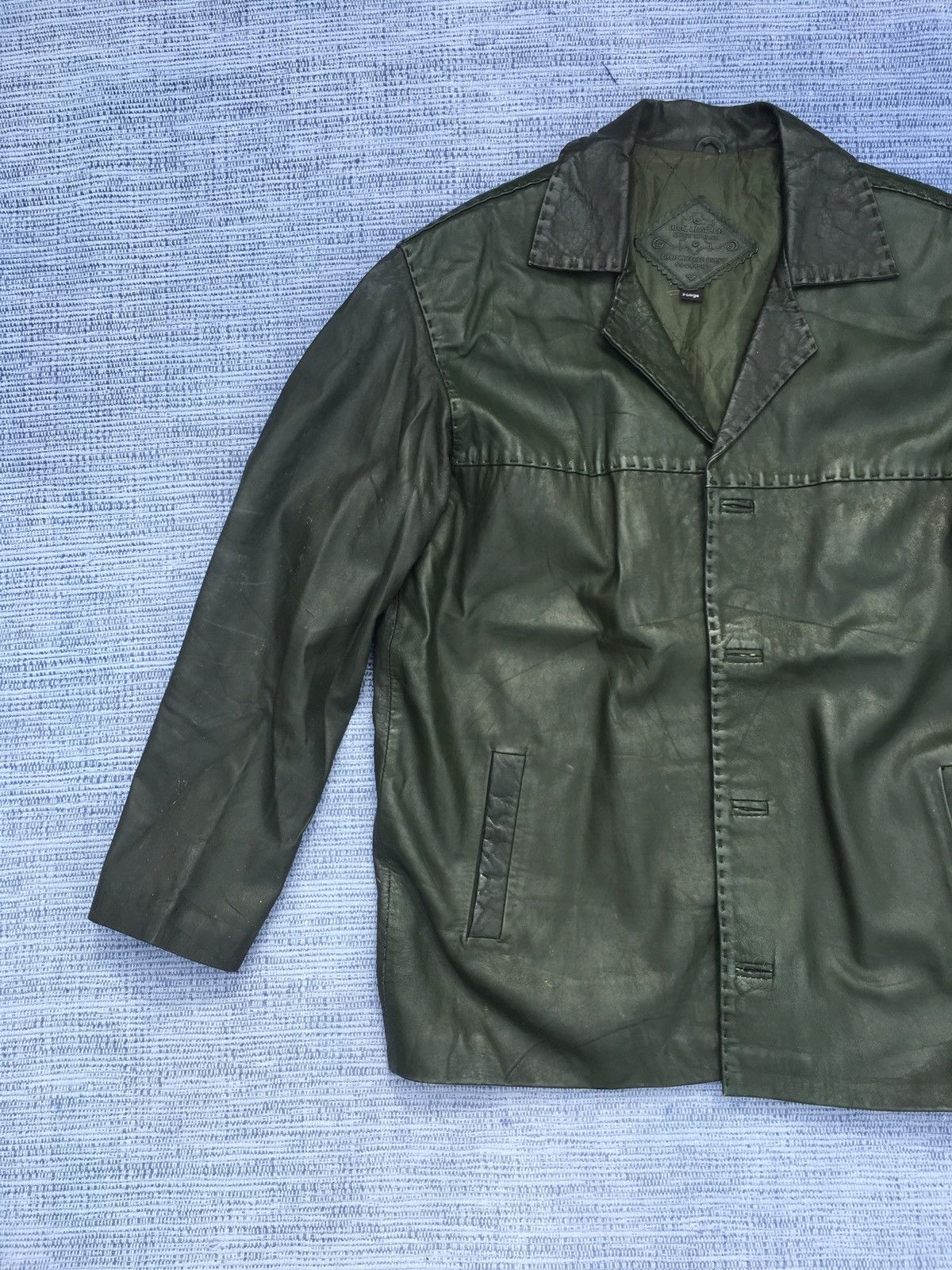 Vintage 80s fiker leather craft jacket Size US XL / EU 56 / 4 - 4 Thumbnail