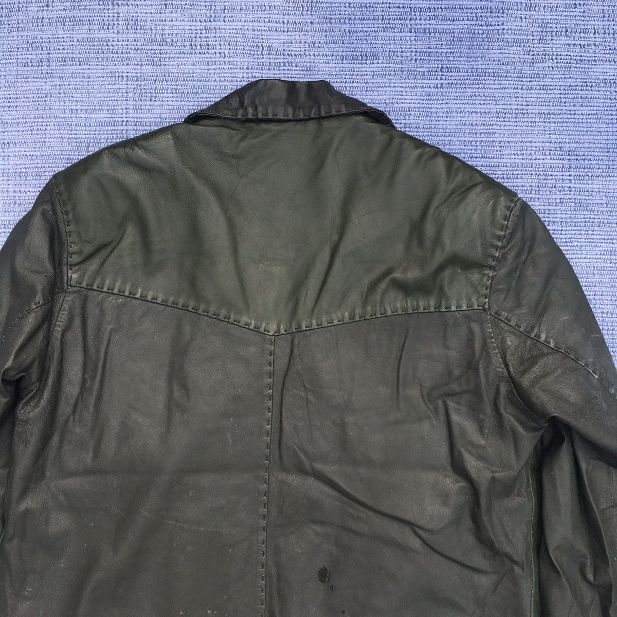 Vintage 80s fiker leather craft jacket Size US XL / EU 56 / 4 - 9 Thumbnail
