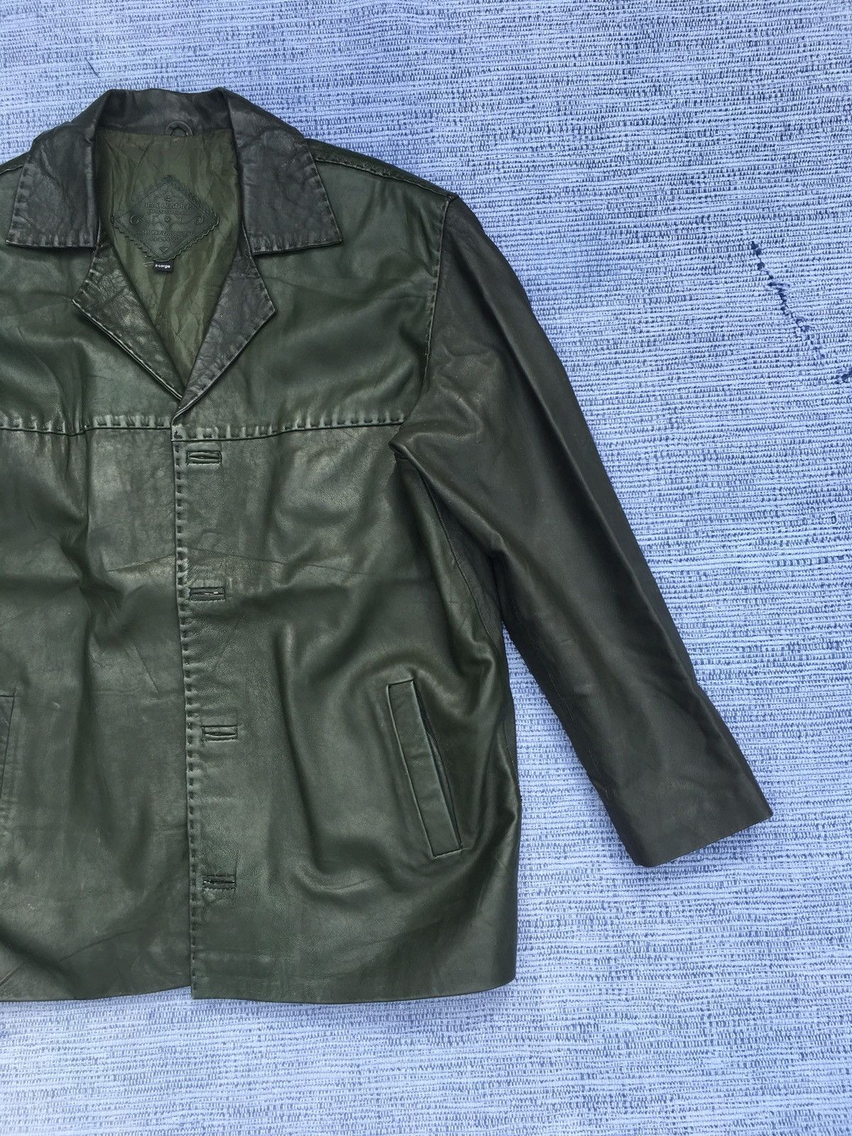 Vintage 80s fiker leather craft jacket Size US XL / EU 56 / 4 - 3 Thumbnail