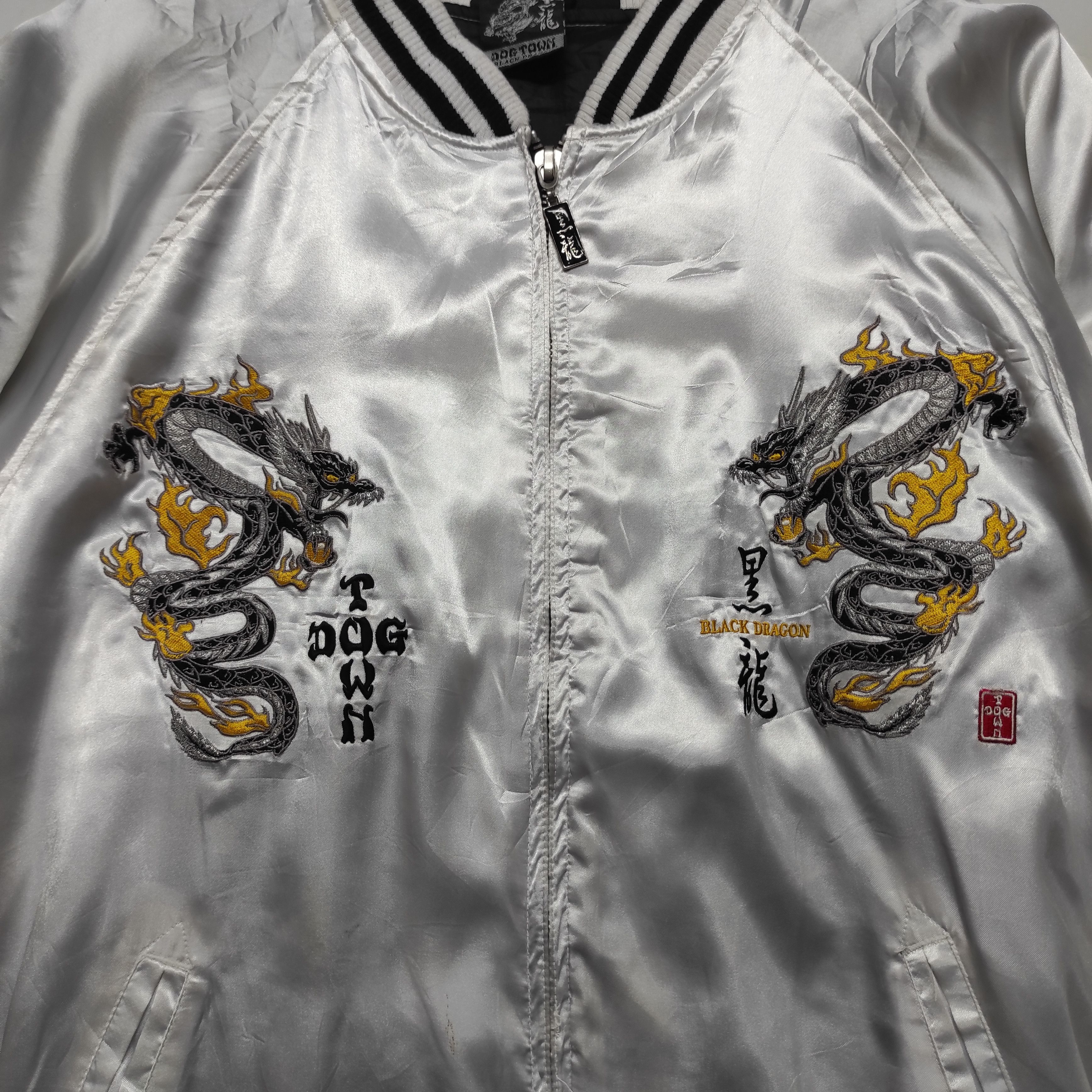DOG TOWN BLACK DRAGON スカジャン X-LARGE RARE Vintage 90s Dog Town Black Dragon Sukajan Jacket Dog