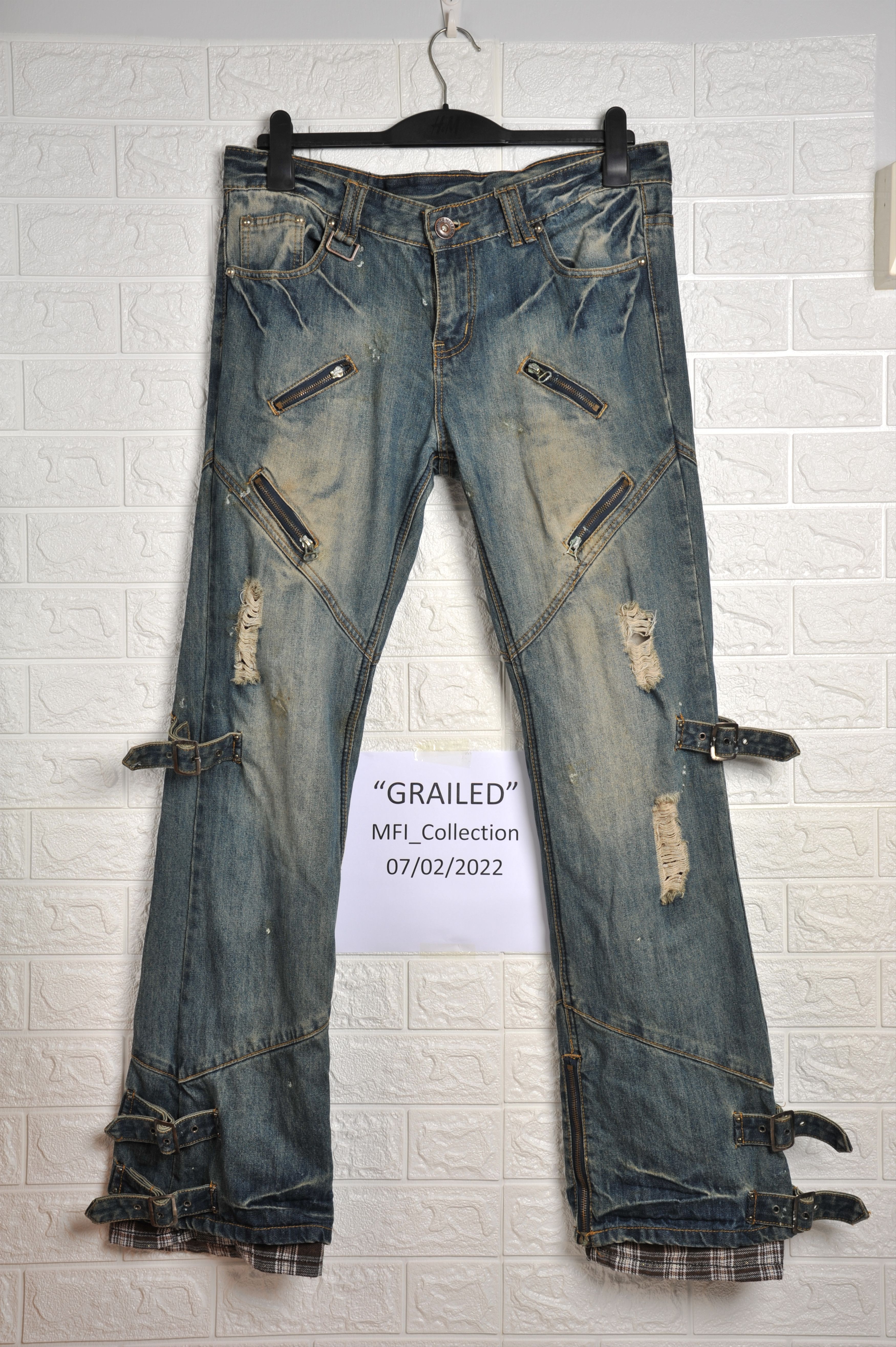パンツ oos japanese label bondage dameged denim Japanese Bondage Jeans | Grailed