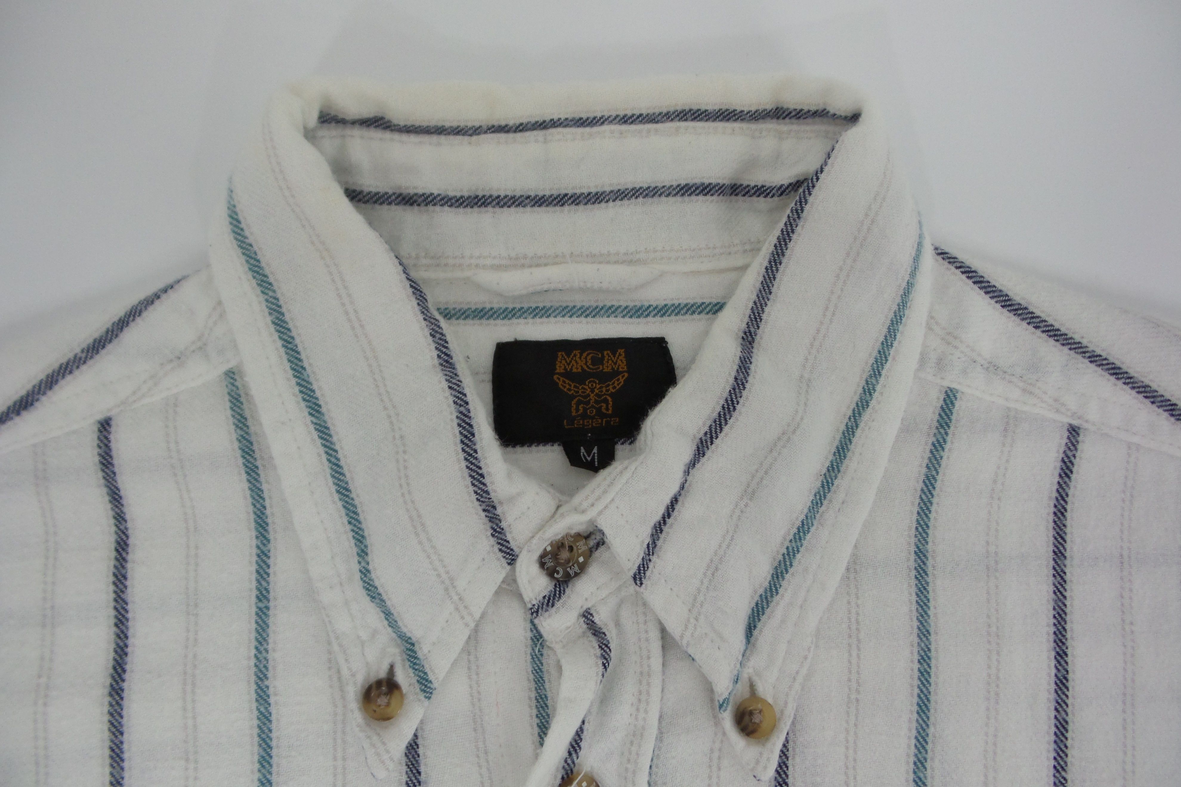 MCM MCM White Stripes Shirts Size US M / EU 48-50 / 2 - 2 Thumbnail