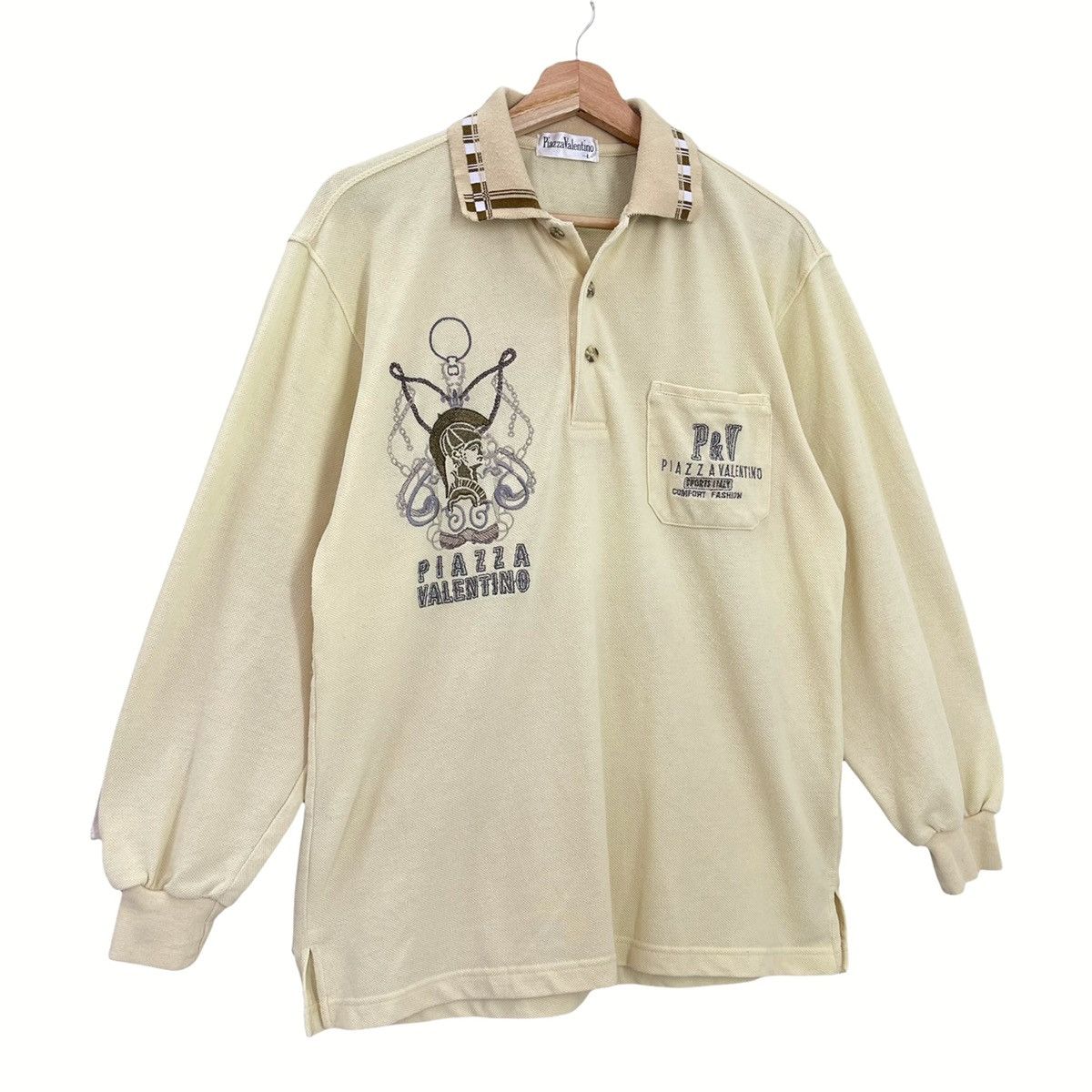 Designer × Valentino Vintage 90’s Piazza Valentino Collar Longsleeve Size M Size US M / EU 48-50 / 2 - 2 Thumbnail