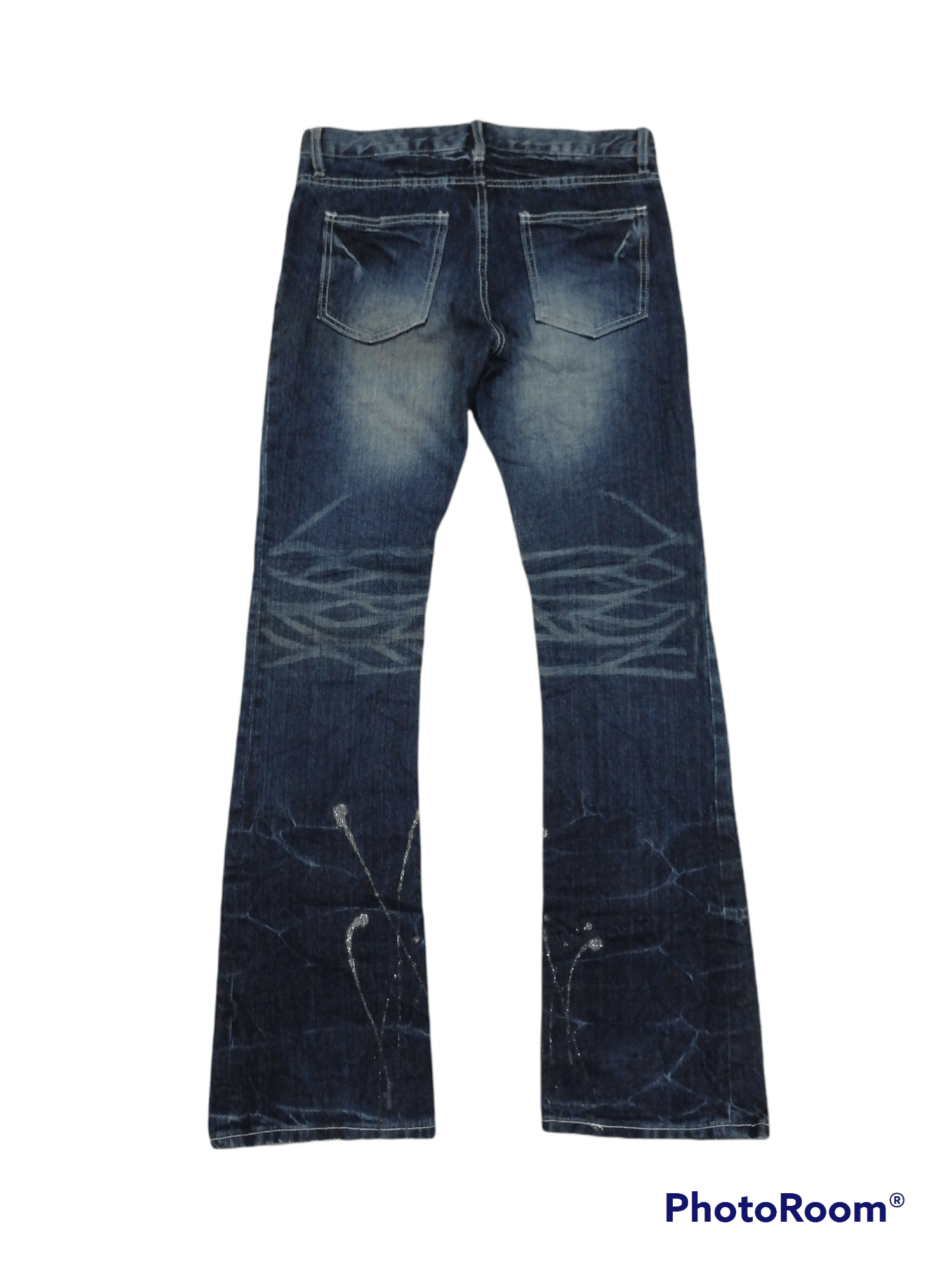 If Six Was Nine × Japanese Brand × Le Grande Bleu (L.G.B.) Flare Jeans Travas Splattered Paint Distressed Denim Pants Size US 30 / EU 46 - 5 Thumbnail