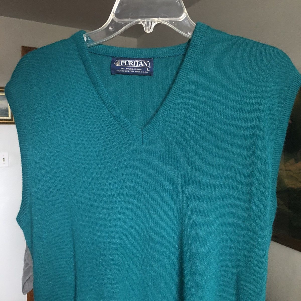 Vintage Vintage 1980s Puritan V Neck Orlon Acrylic Sweater Vest USA Size US L / EU 52-54 / 3 - 1 Thumbnail