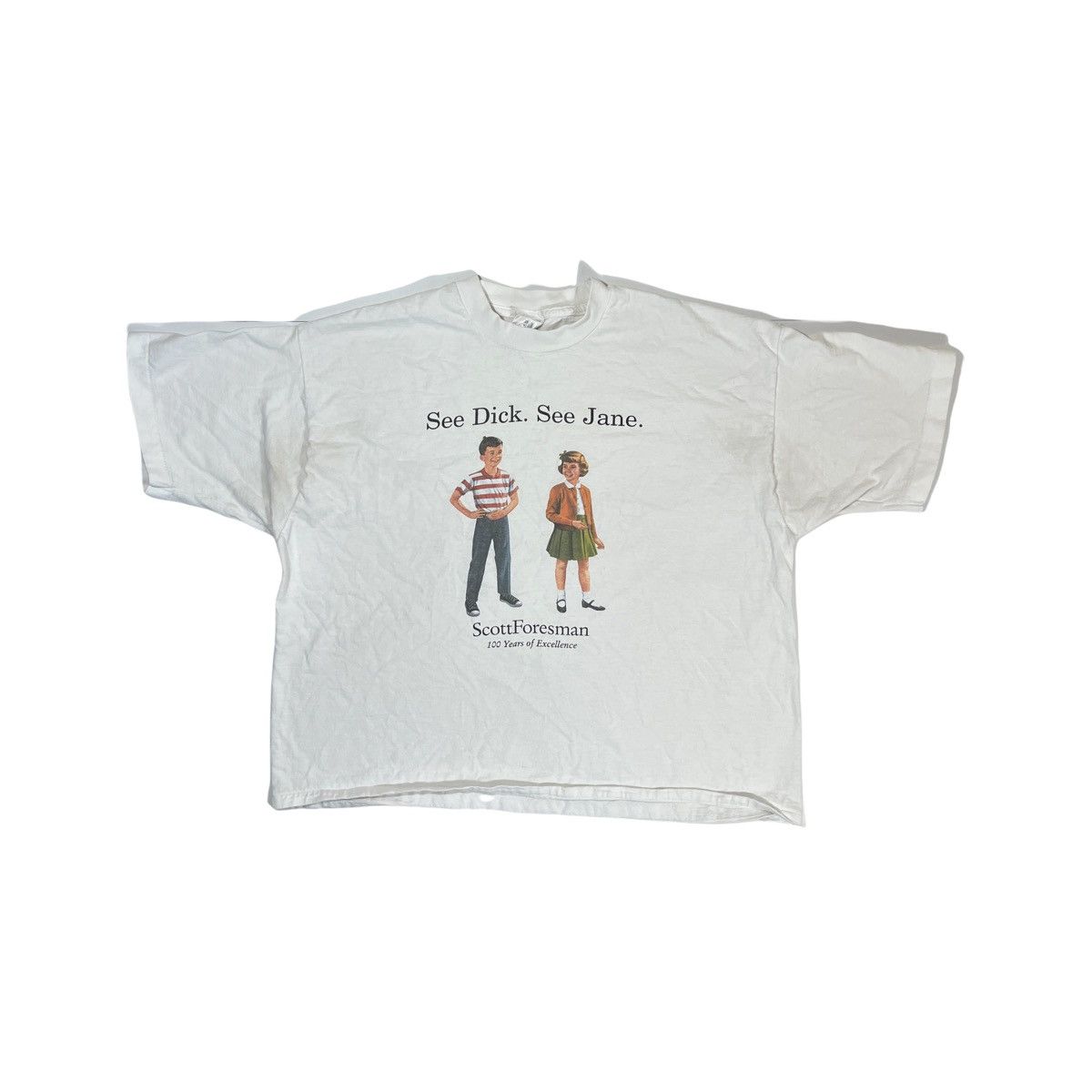 Fruit Of The Loom × Vintage 90s Dick & Jane Tee Size US M / EU 48-50 / 2 - 2 Thumbnail