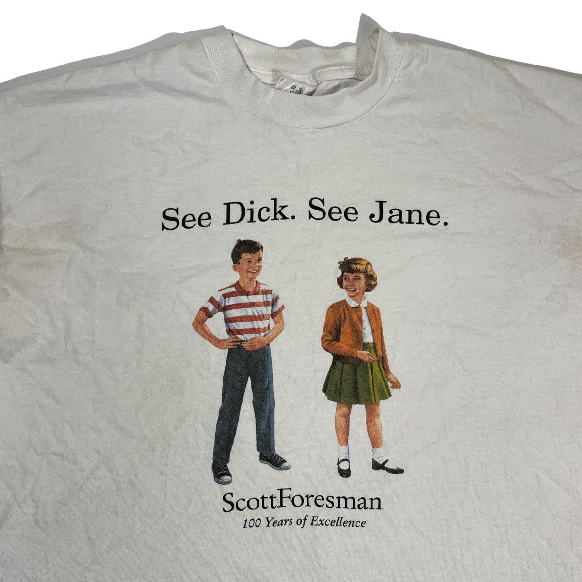 Fruit Of The Loom × Vintage 90s Dick & Jane Tee Size US M / EU 48-50 / 2 - 1 Thumbnail