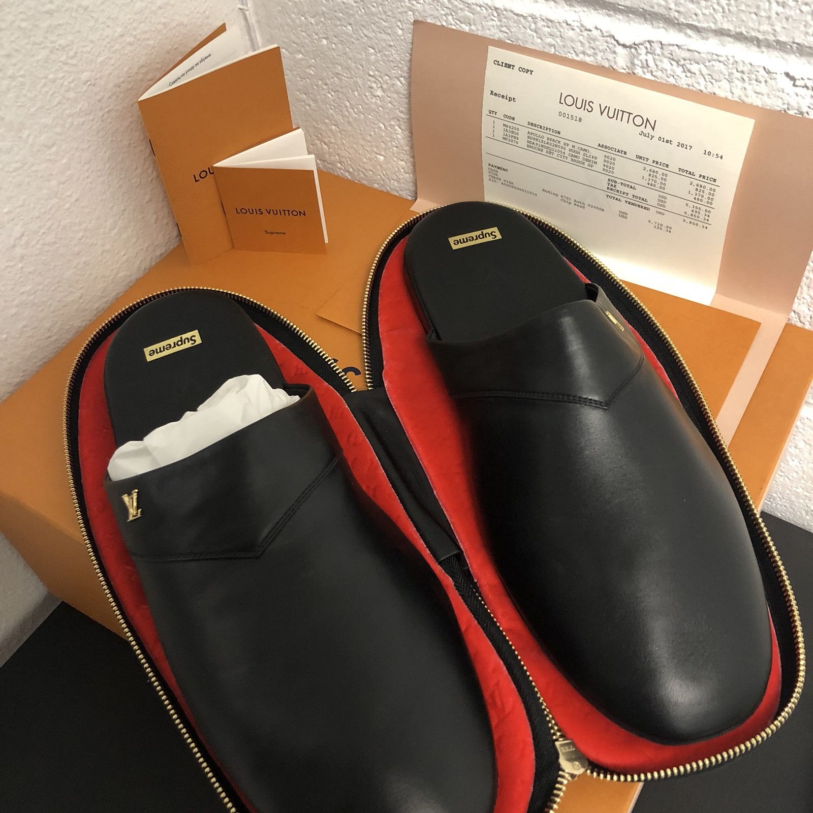 Louis Vuitton Supreme Hugh Slippers Grailed