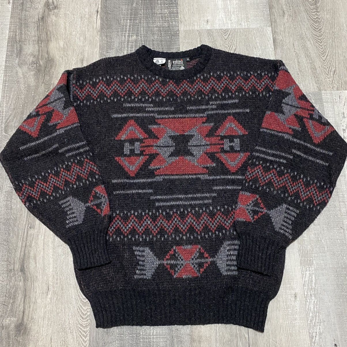 Vintage Eskimo Knitwear Vintage Aztec Shetland Navajo Wool Sweater ...