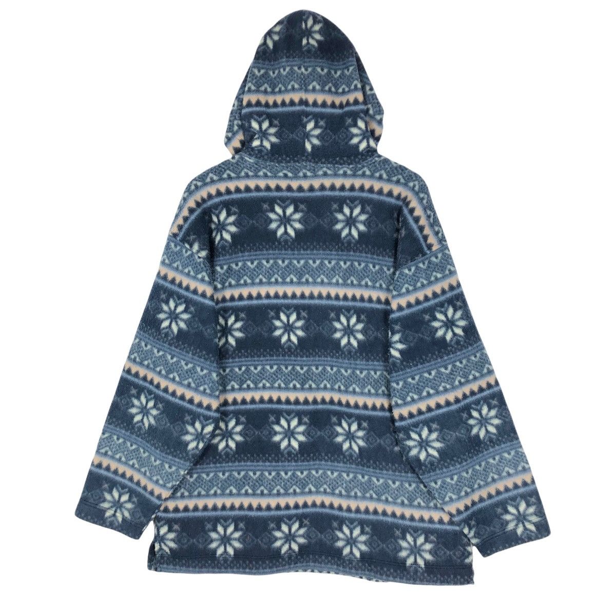 Vintage 90s Pract Fleece Hoodie Sweatshirt Navajo Pattern