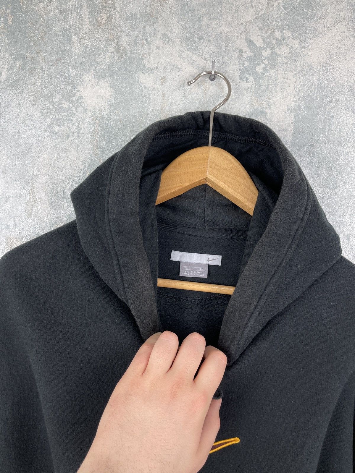 Nike × Vintage Vintage Y2K Nike Center Swoosh Big Brown Logo Hoodie Size US XL / EU 56 / 4 - 7 Thumbnail