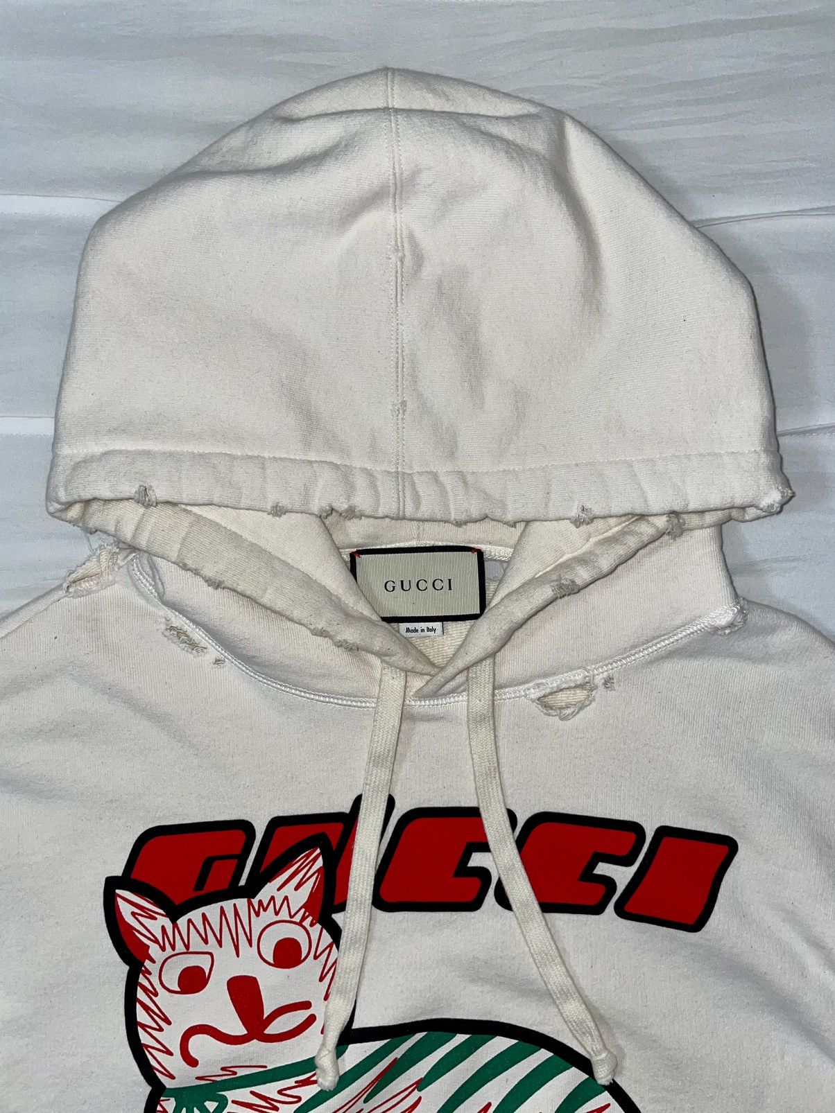 Gucci Gucci cat logo print hoodie Grailed