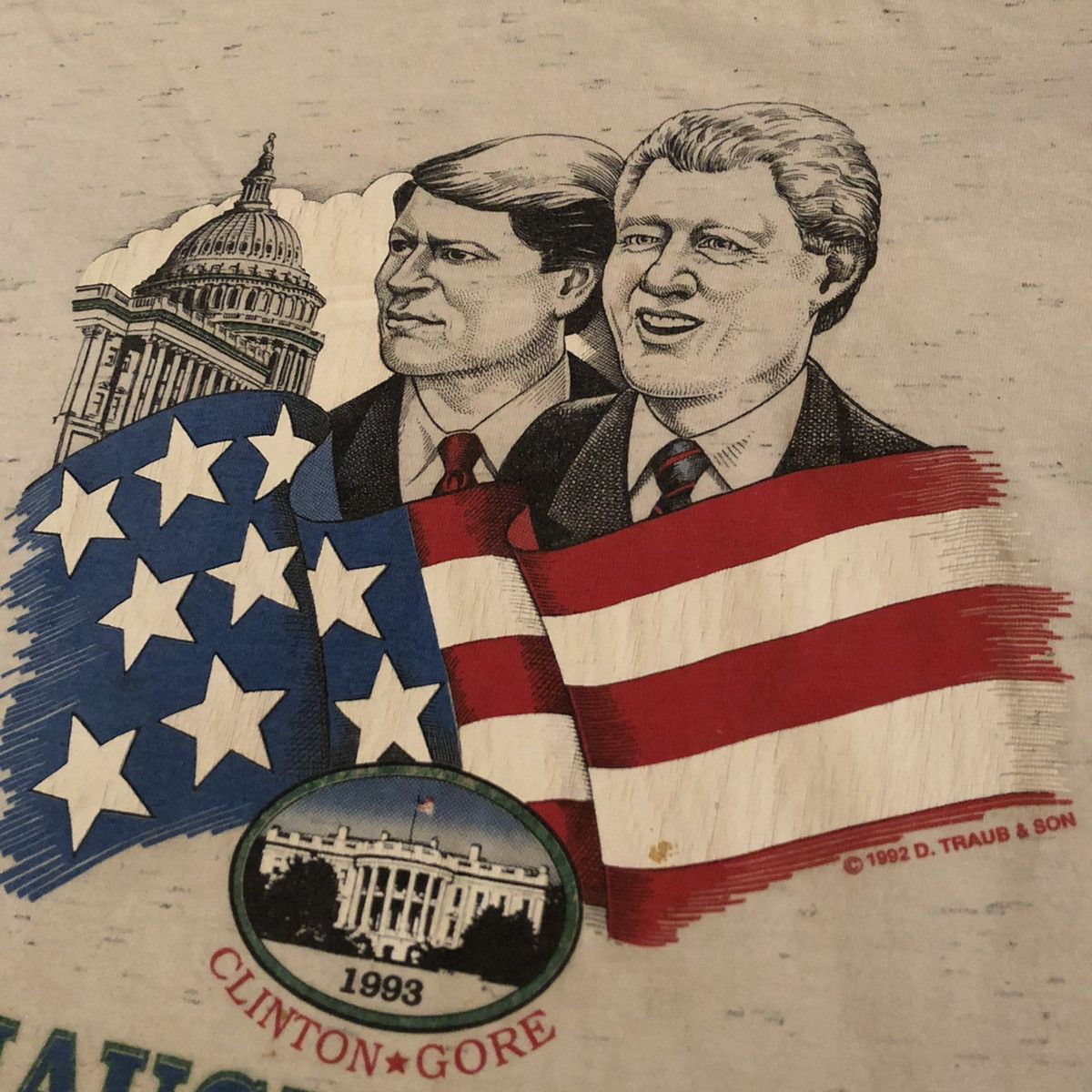 Vintage Vintage 1993 Bill Clinton Al Gore Inauguration Graphic Tee Size US XL / EU 56 / 4 - 6 Thumbnail