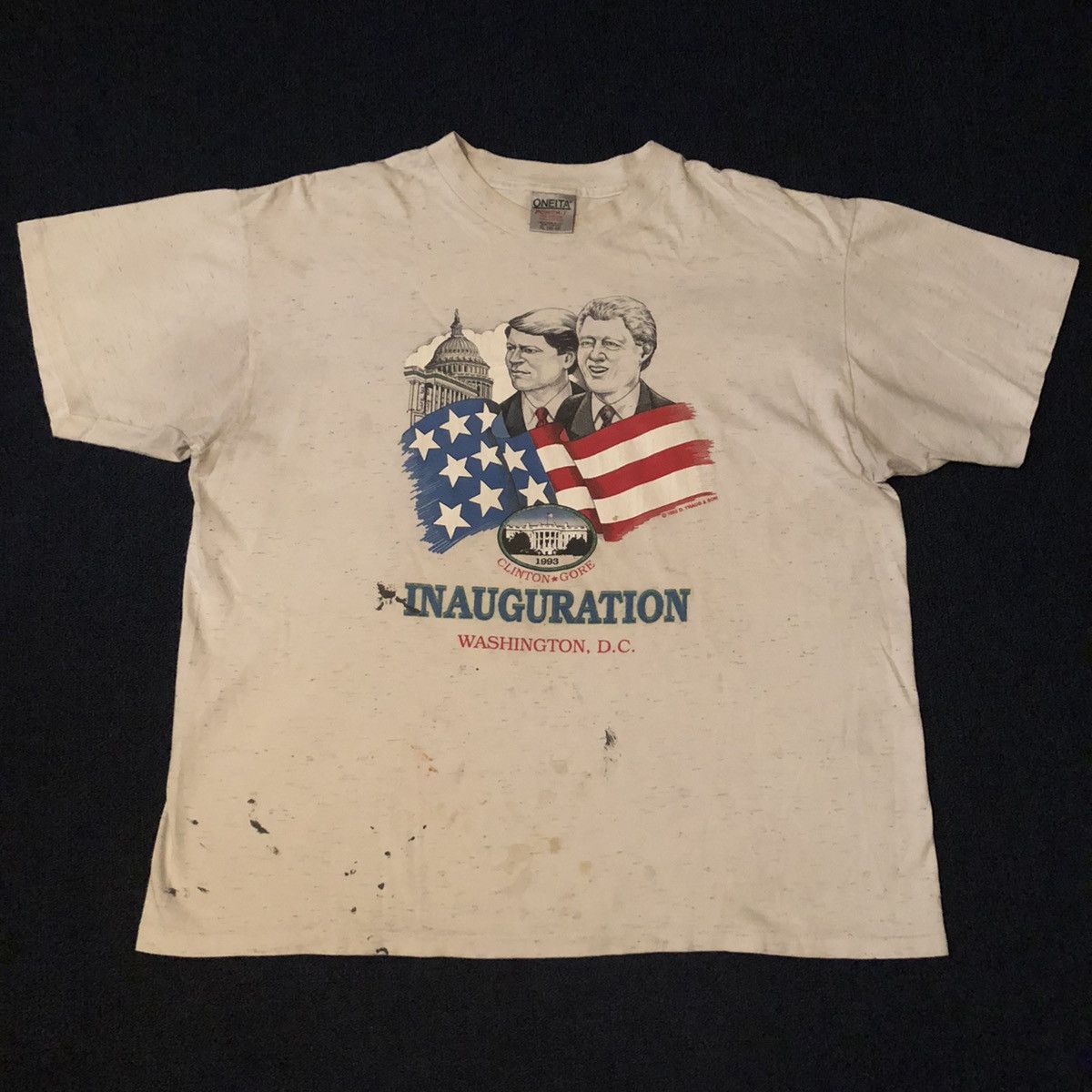 Vintage Vintage 1993 Bill Clinton Al Gore Inauguration Graphic Tee Size US XL / EU 56 / 4 - 5 Thumbnail
