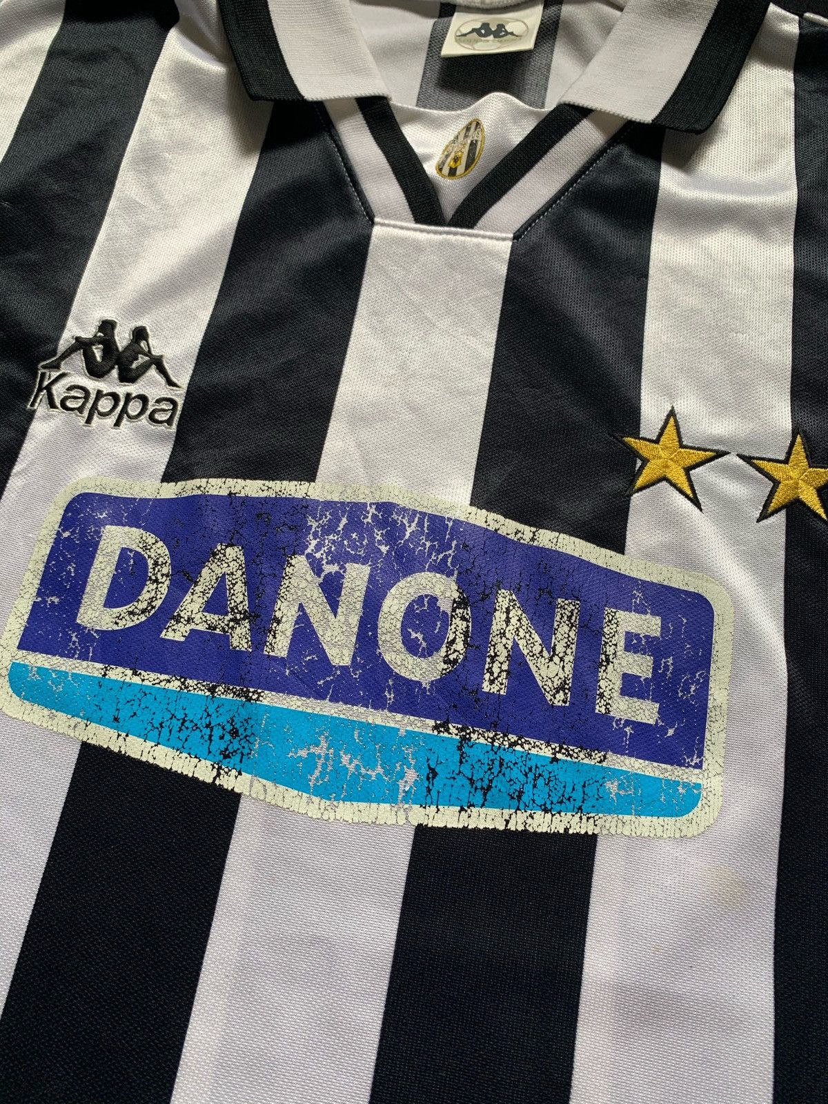 Kappa × Vintage Vtg 94-95 Juventus Danone Kappa Home Jersey EPL FA Cup Size US L / EU 52-54 / 3 - 3 Thumbnail