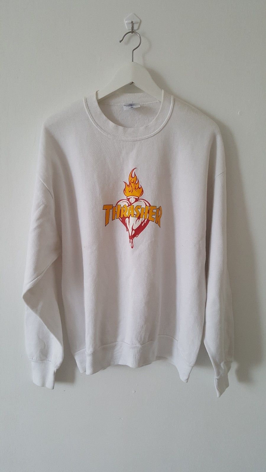 トップス 90s THRASHER vintage sweat usa Vintage 90s Distressed Thrasher Painted Hoodie Skateboard