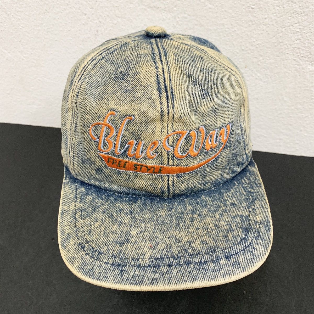 Japanese Brand Blue Way Acid Wash Jeans Cap Size ONE SIZE - 1 Thumbnail