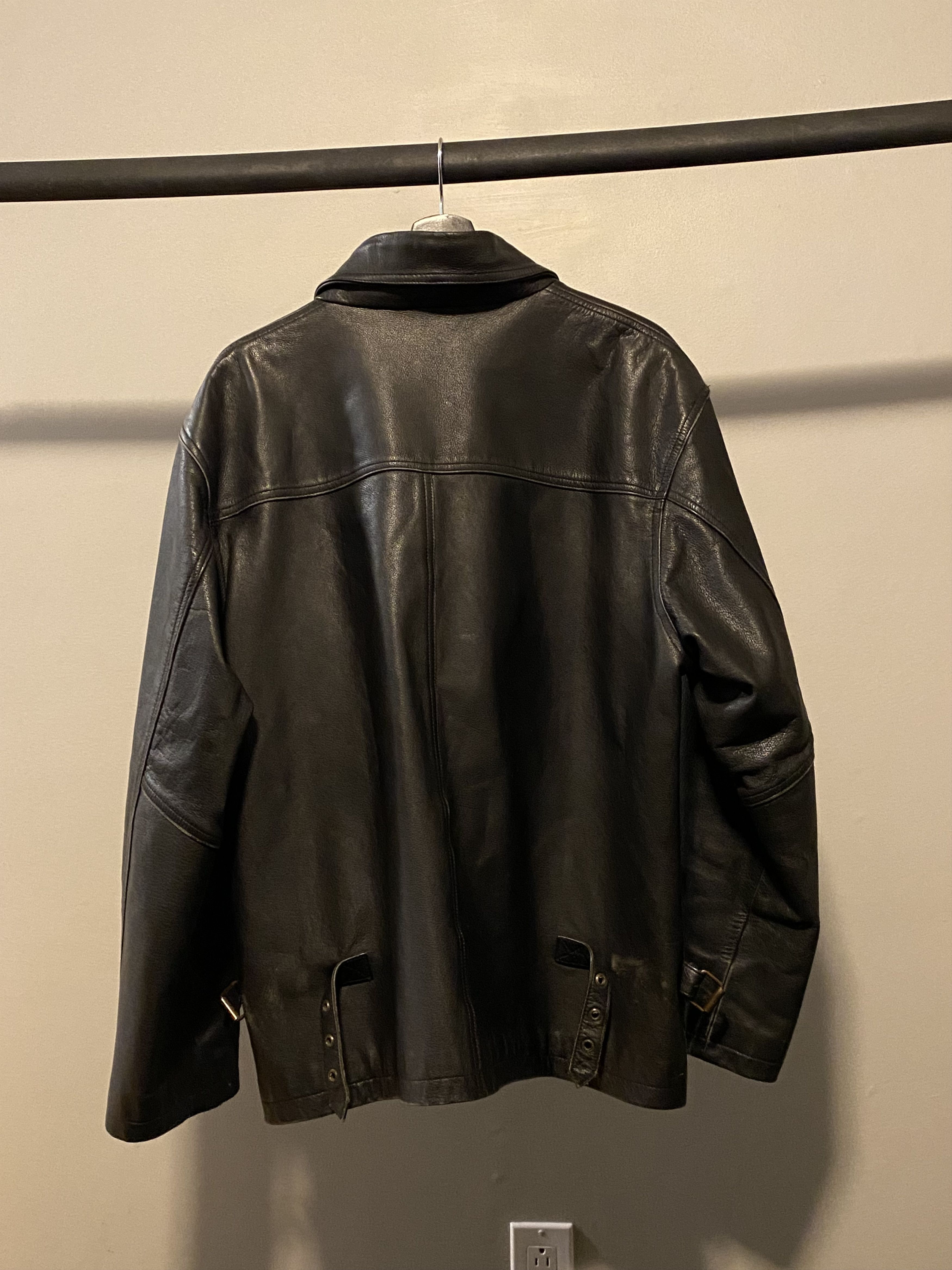 Vintage Vintage Black Leather Jacket Size US XL / EU 56 / 4 - 4 Thumbnail