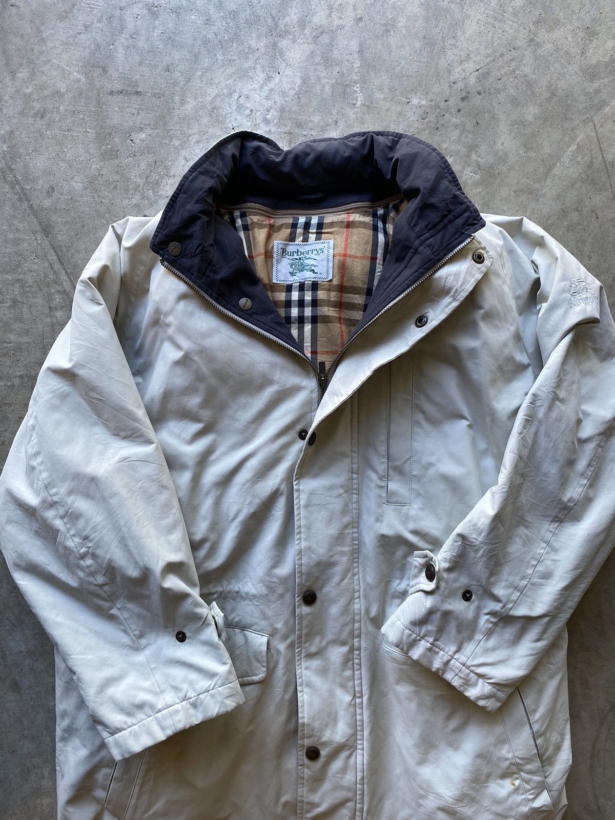 Vintage Burberry Bomber Jacket Green Nova Check Coat Jacket