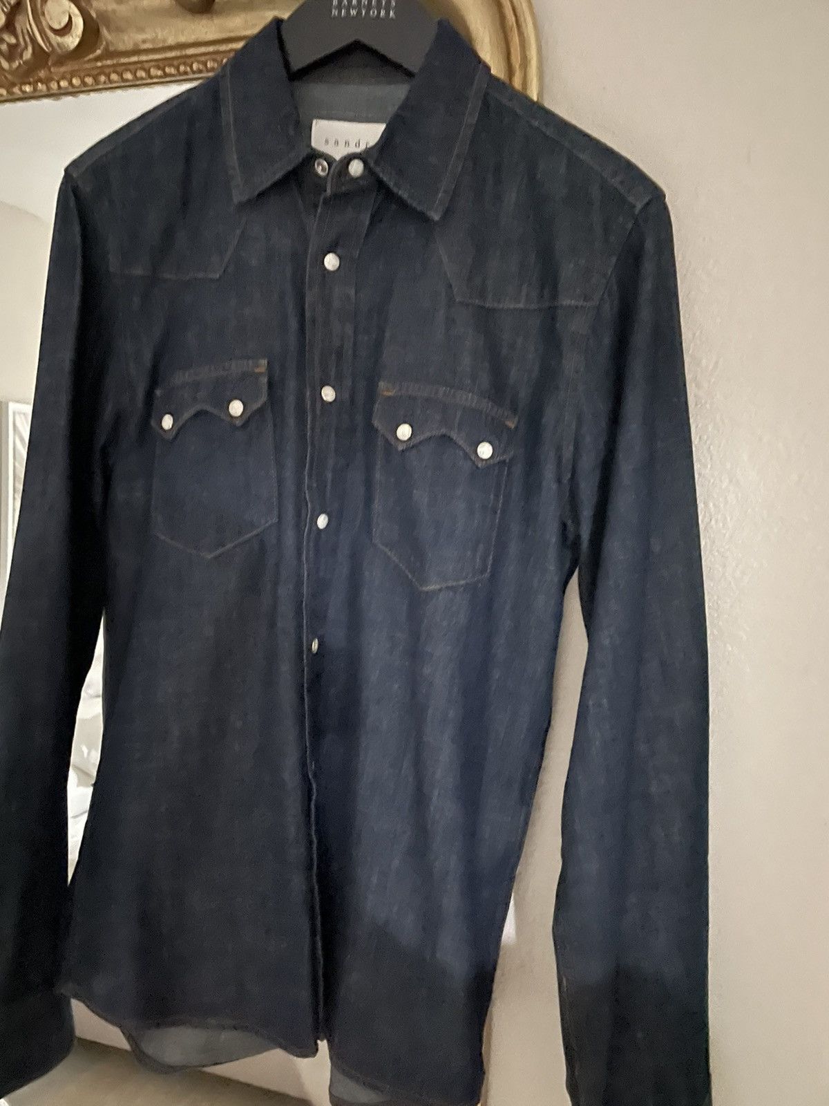 Sandro Sandro Paris Denim Shirt S Size US S / EU 44-46 / 1 - 1 Thumbnail