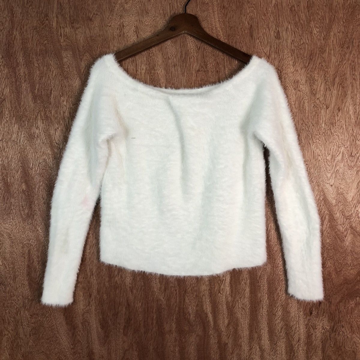 Homespun Knitwear × Japanese Brand Japanese brand White Mohair Shag Shaggy knitwear #c434 Size US S / EU 44-46 / 1 - 8 Thumbnail