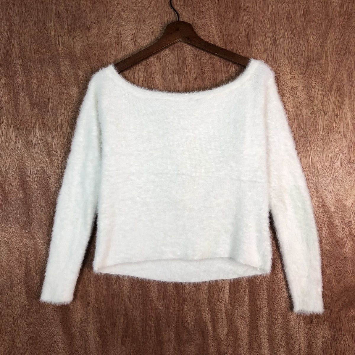 Homespun Knitwear × Japanese Brand Japanese brand White Mohair Shag Shaggy knitwear #c434 Size US S / EU 44-46 / 1 - 1 Thumbnail