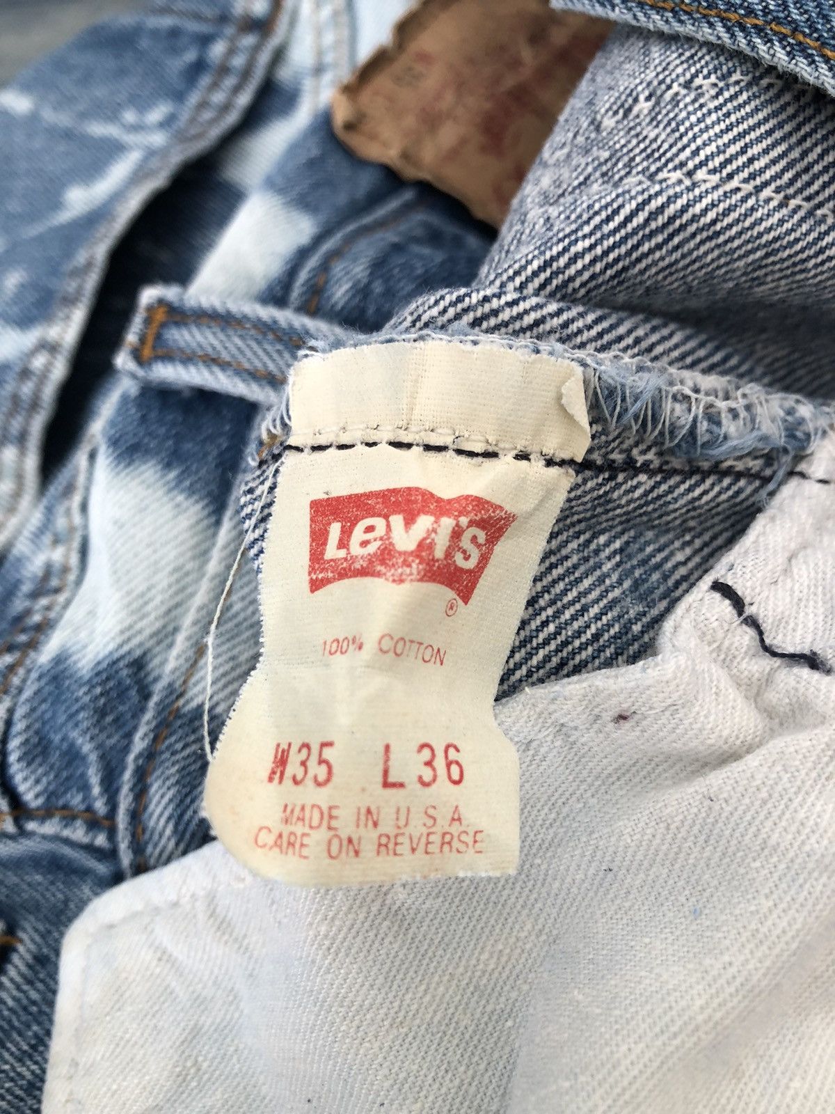 Levi's Vintage Late 80s Levi’s 501 Jeans Bleached Denim Size US 34 / EU 50 - 18 Thumbnail