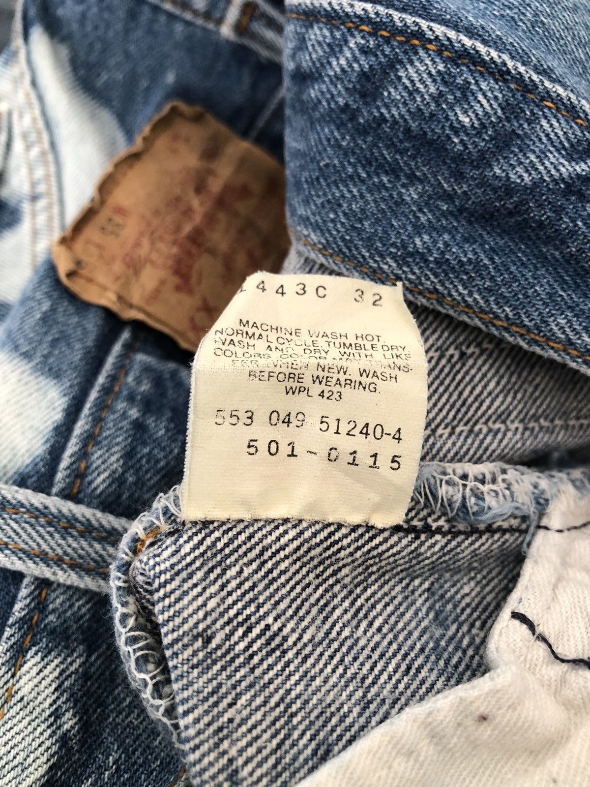Levi's Vintage Late 80s Levi’s 501 Jeans Bleached Denim Size US 34 / EU 50 - 19 Thumbnail