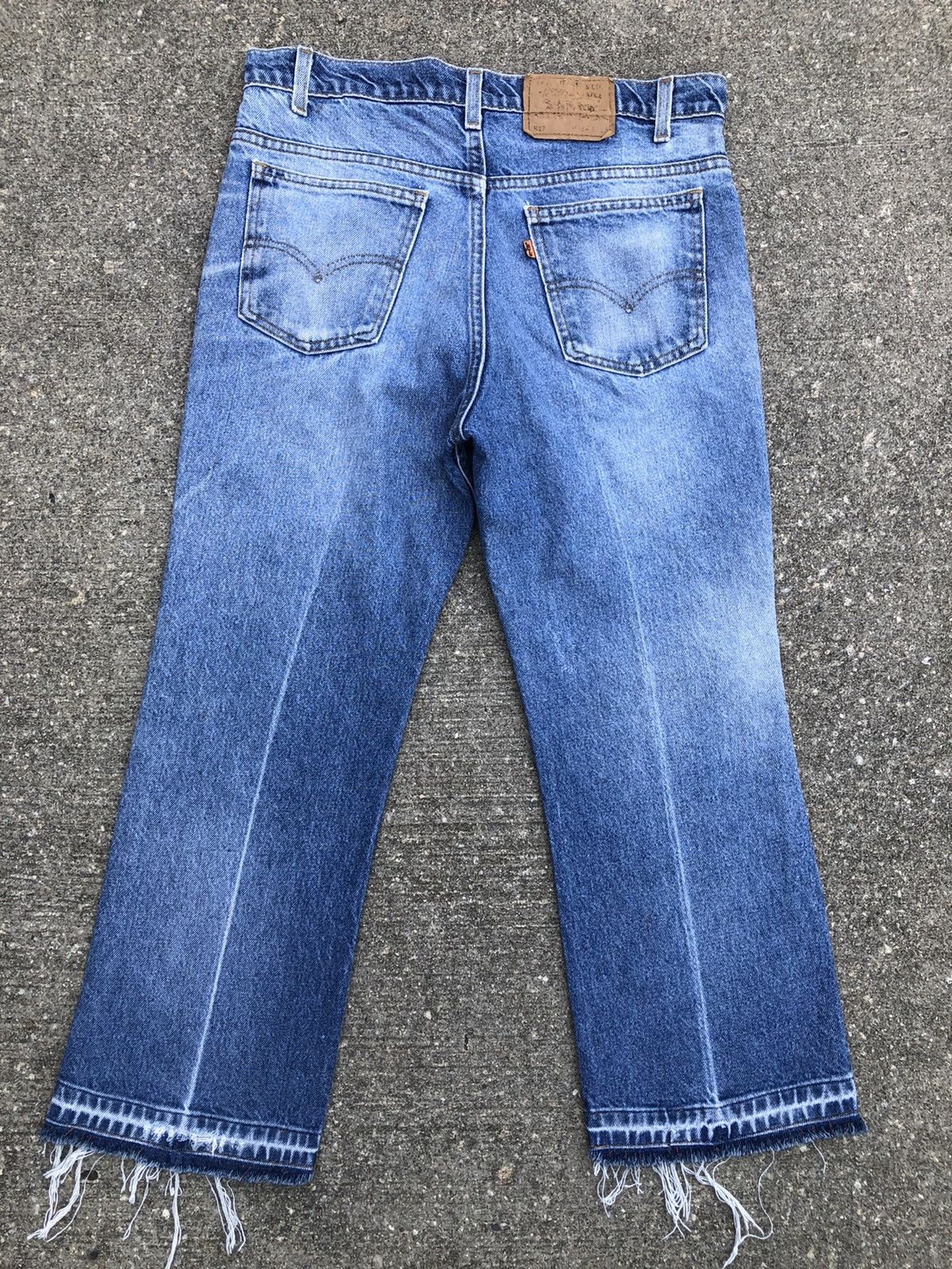 Levi's Vintage 80s Levi’s 517 Asymmetrical Leg Jeans Cropped Denim Size US 33 - 2 Thumbnail