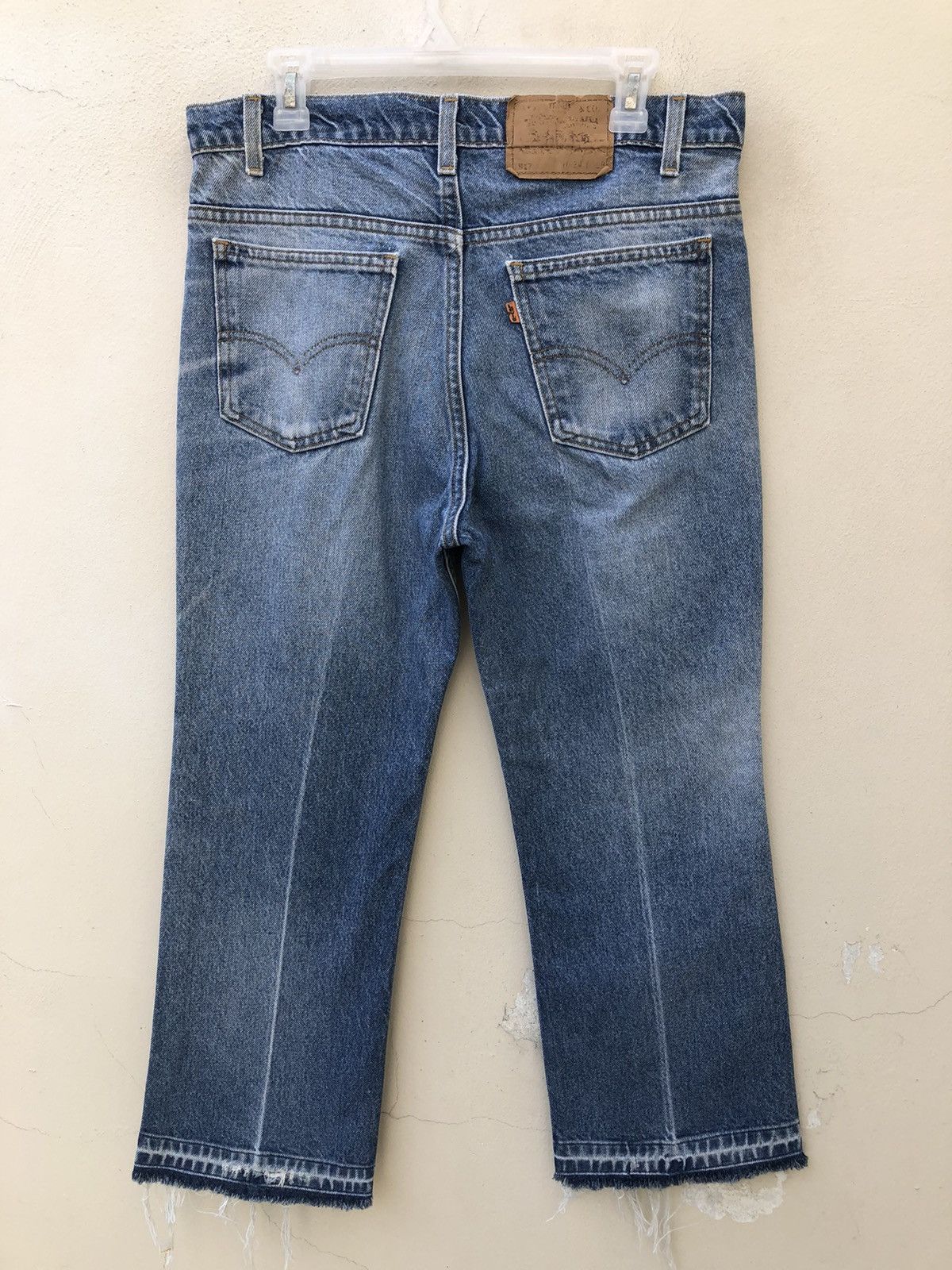 Levi's Vintage 80s Levi’s 517 Asymmetrical Leg Jeans Cropped Denim Size US 33 - 12 Thumbnail