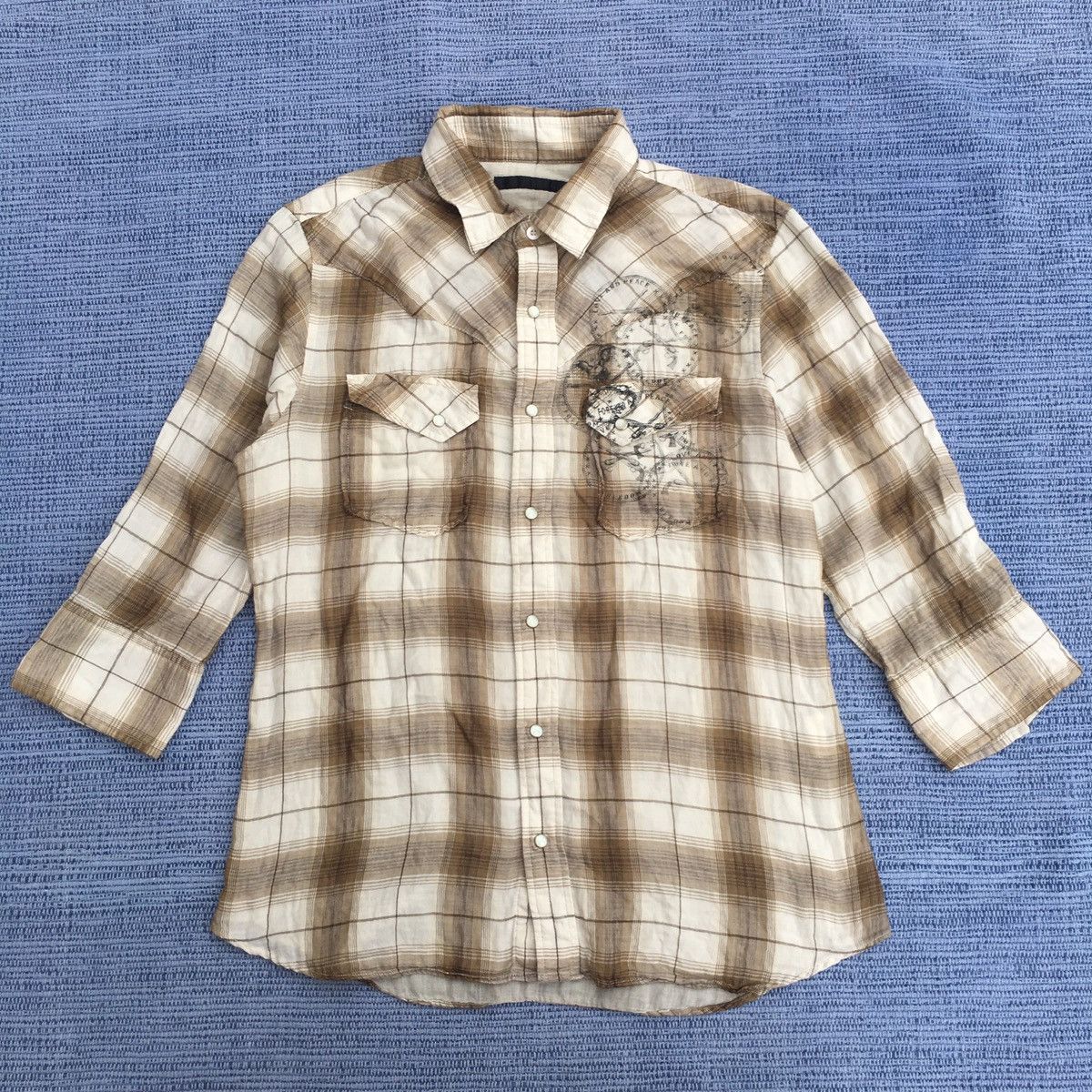 image of Roar Western Shirt in Brown, Men's (Size Large)