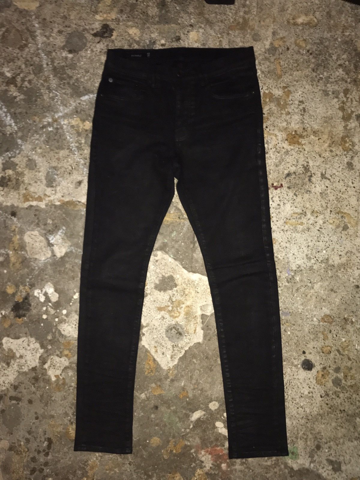 Purple Purple Brand Jeans Black Waxed P002 Denim Size US 32 / EU 48 - 1 Thumbnail